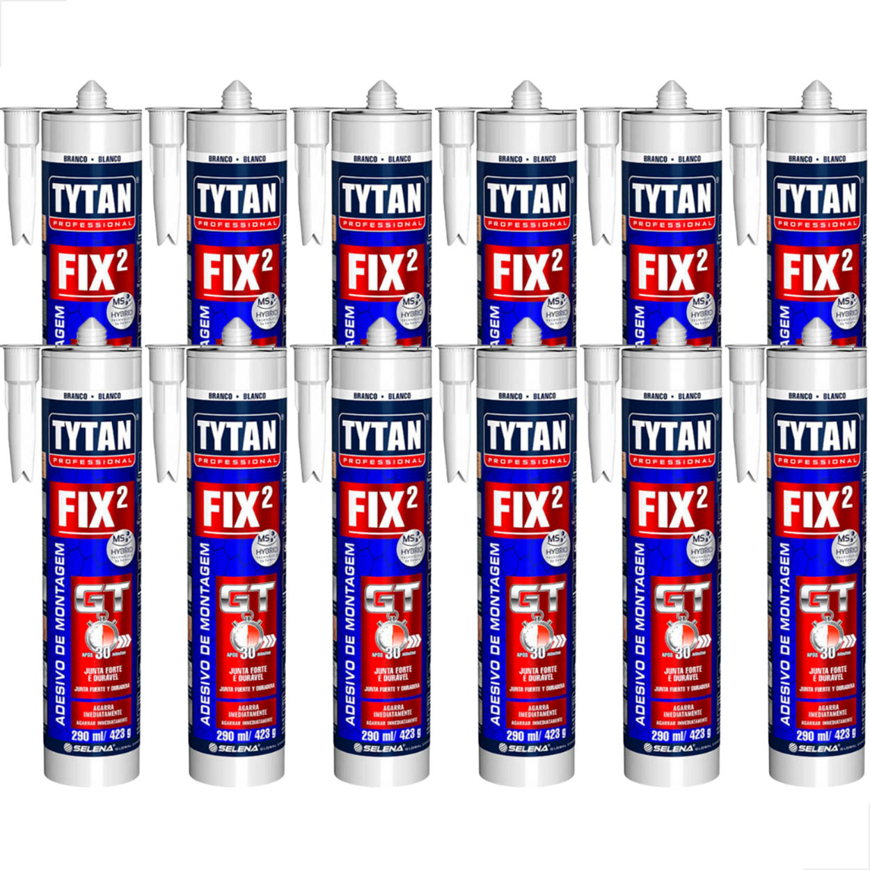 Adesivo Cola Ultra Forte Rápida Fix2 Gt Tytan 423G Kit 12 un