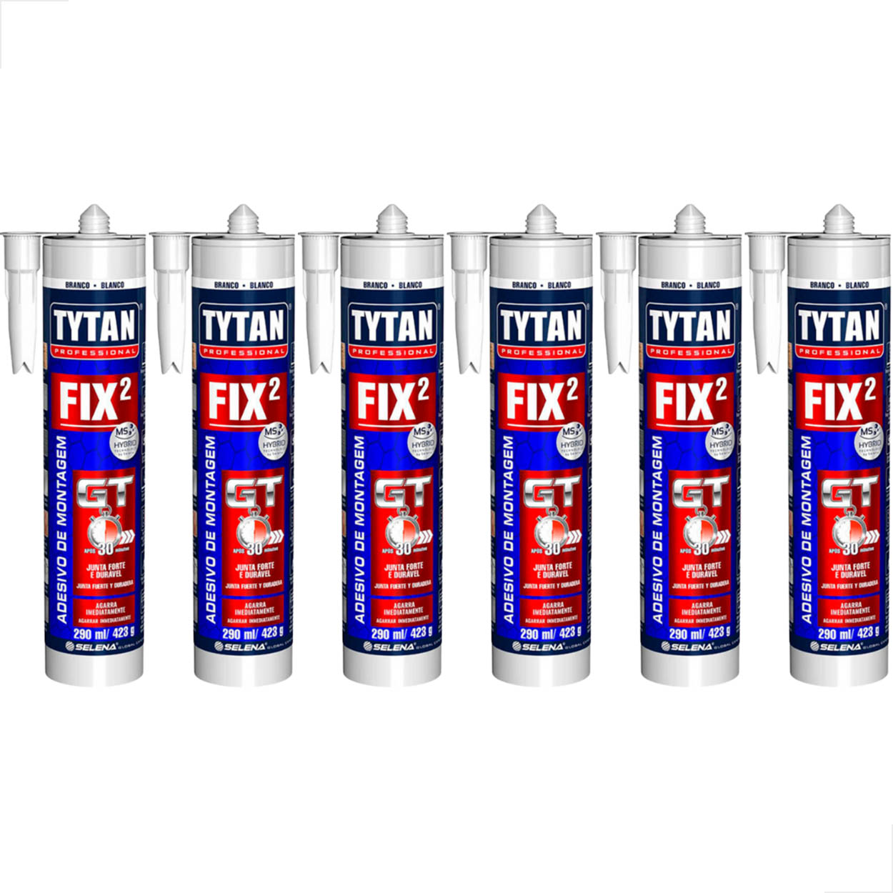 Adesivo Cola Ultra Forte Rápida Fix2 Gt Tytan 423G Kit 6 un
