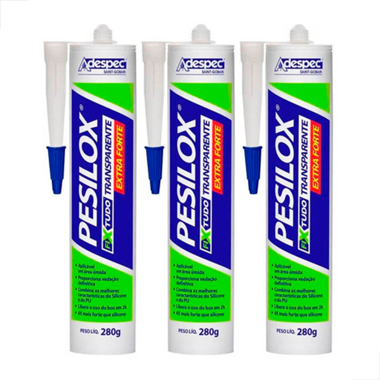 Adespec Pesilox Transparente 280g 3 Unidades