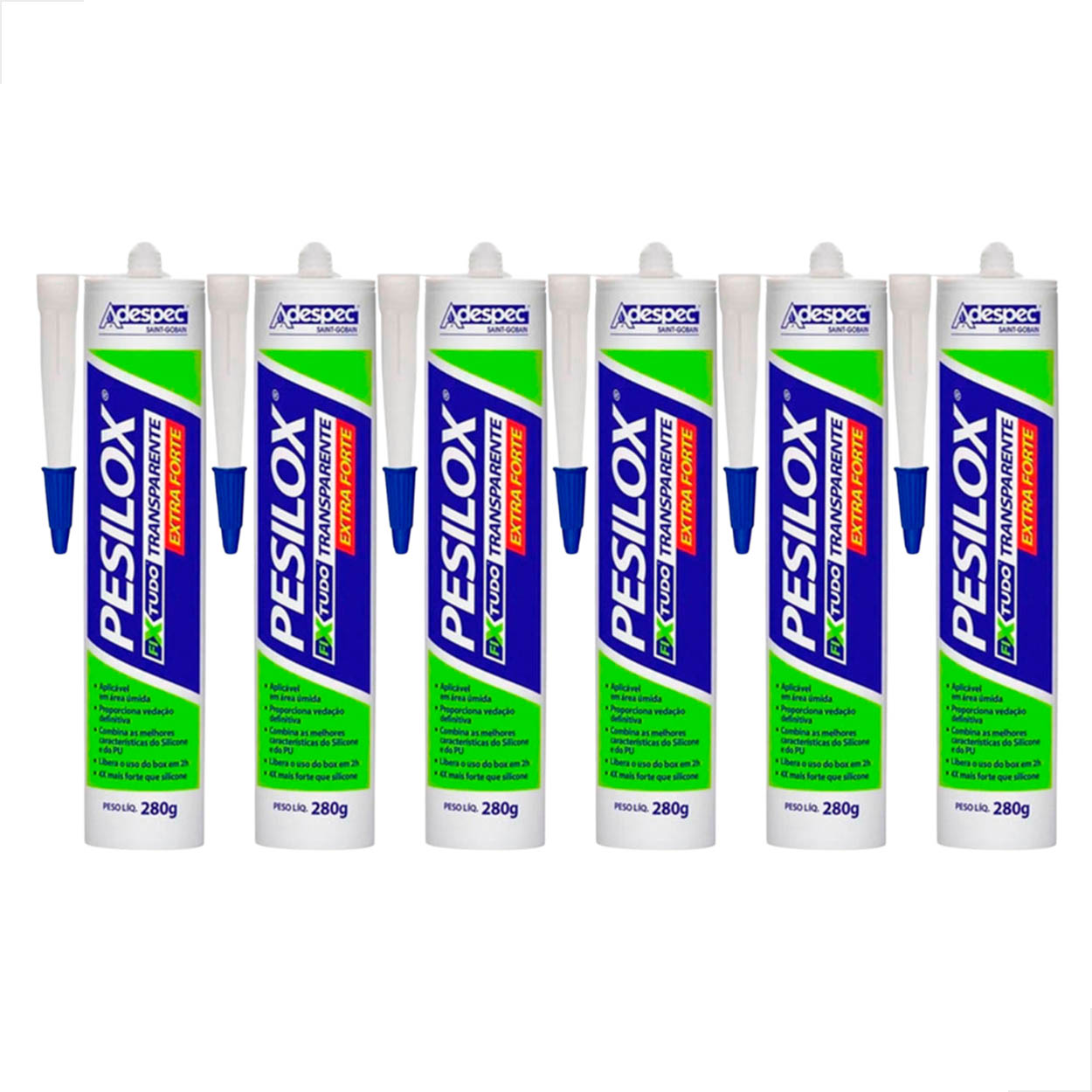 Adespec Pesilox Transparente 280g Com 6 Unidades