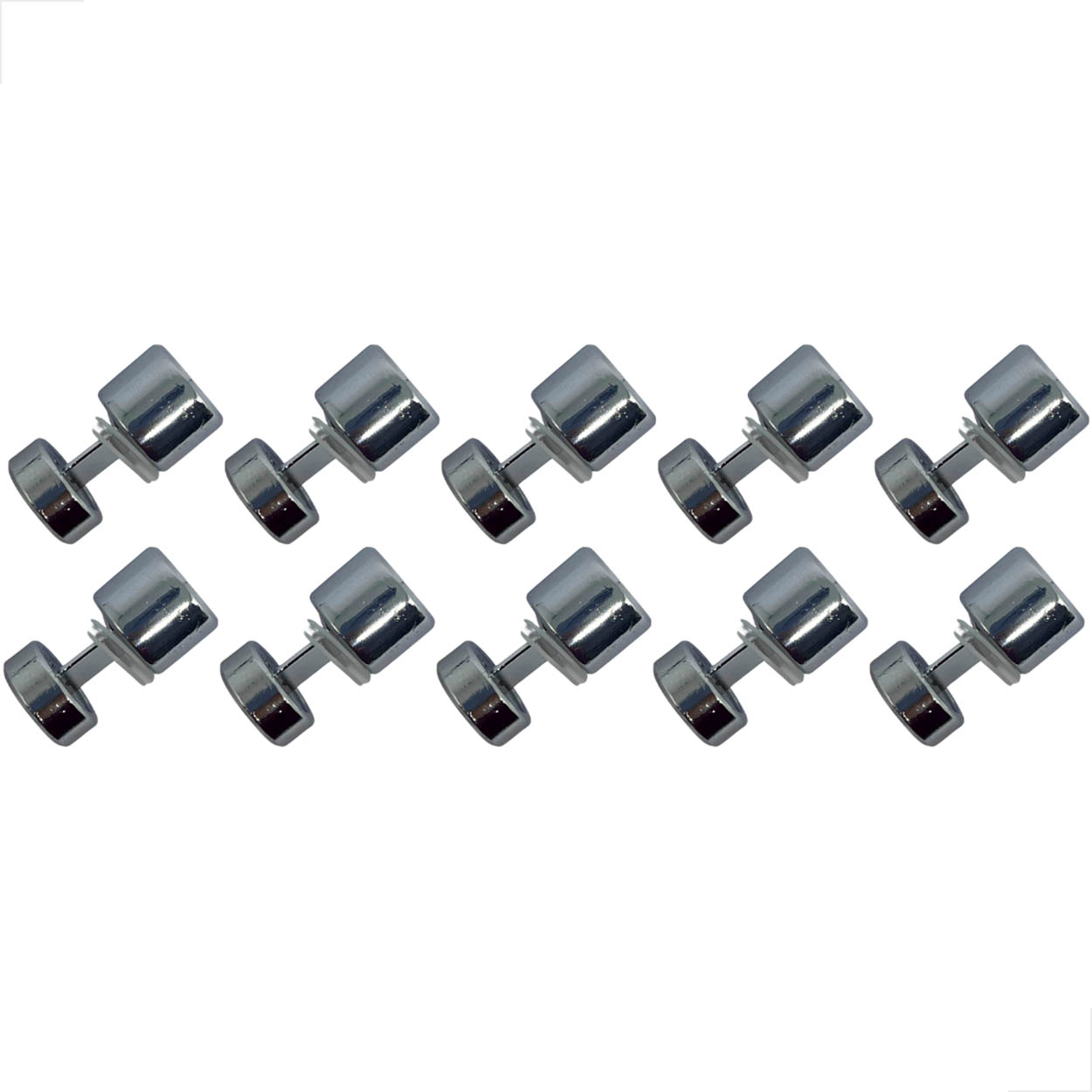 Botão De Correção Lamina Para Vidros 8mm e 10mm Cromado 10un