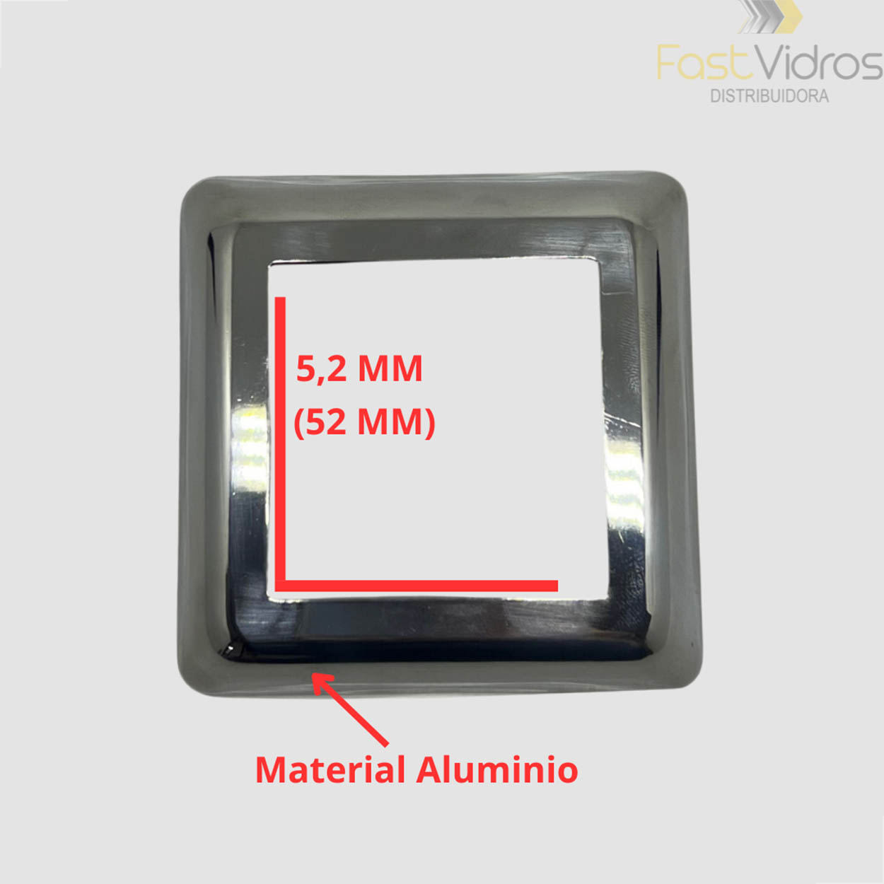 Canopla Quadrada 2 Polegadas Corrimão Guarda Corpo - Cromado