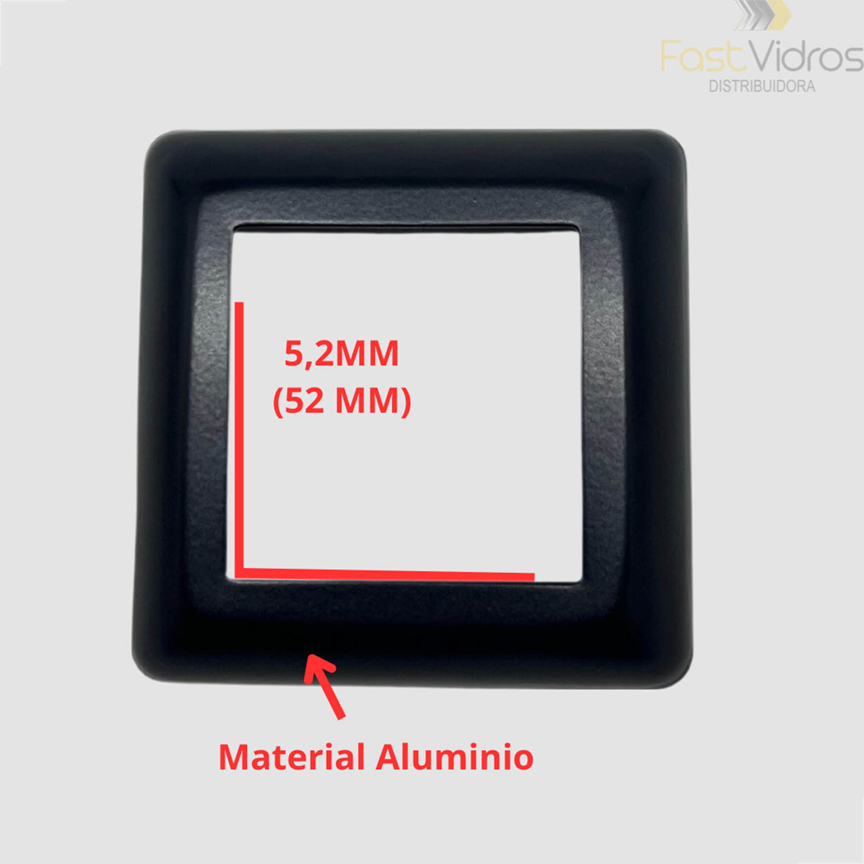 Canopla Quadrada 2 Polegadas Corrimão Guarda Corpo - Preto