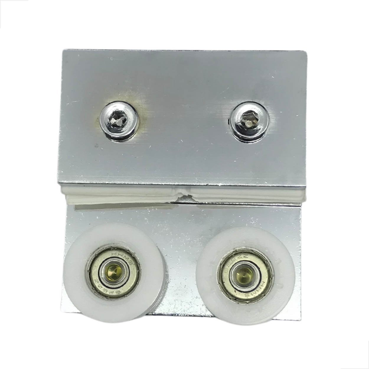 Carrinho Duplo 1122AC Porta Janelas De Vidro Correr Cromado