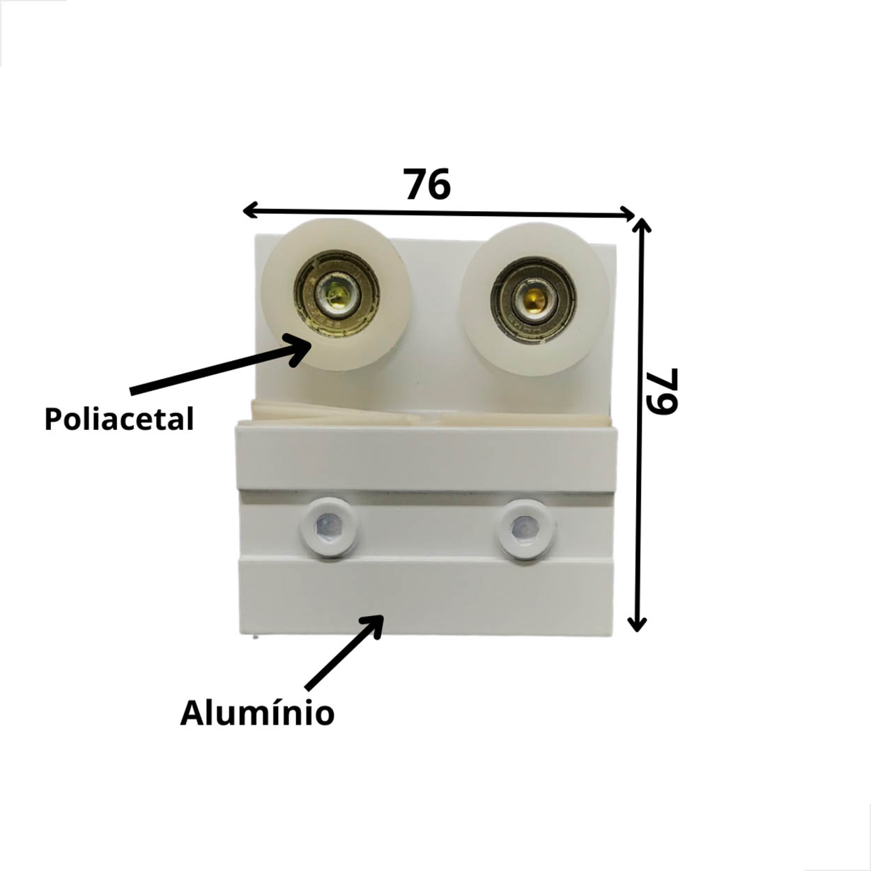 Carrinho Duplo 1122AC Portas Janelas De Vidro Correr Branco
