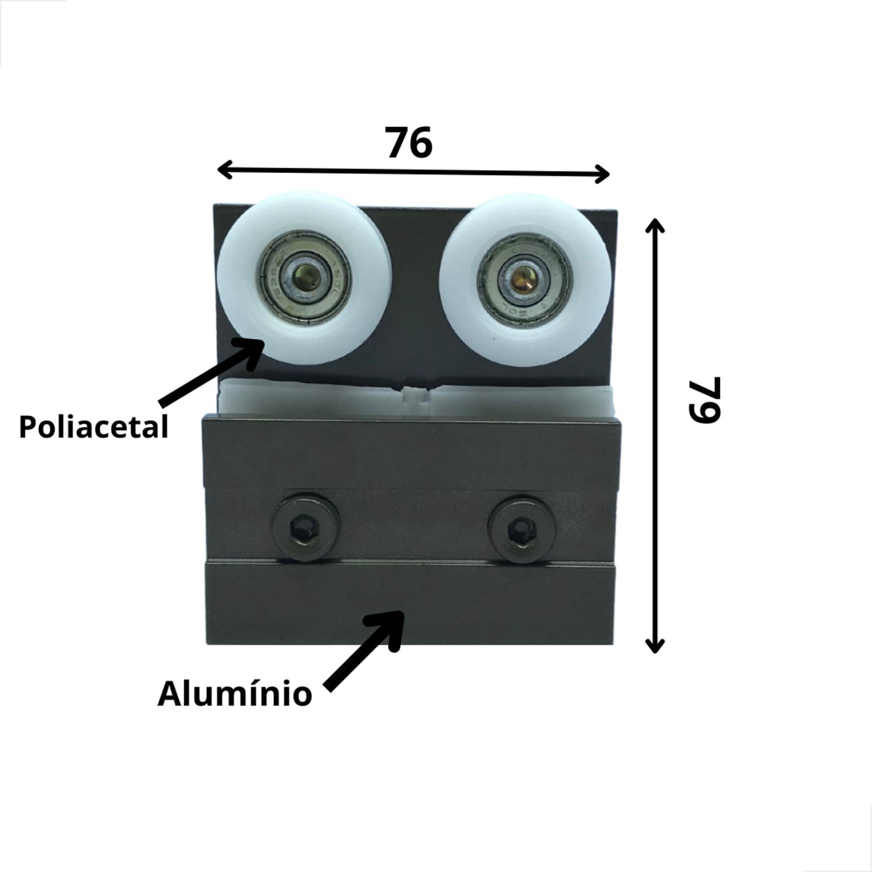 Carrinho Duplo 1122AC Portas Janelas De Vidro Correr Bronze