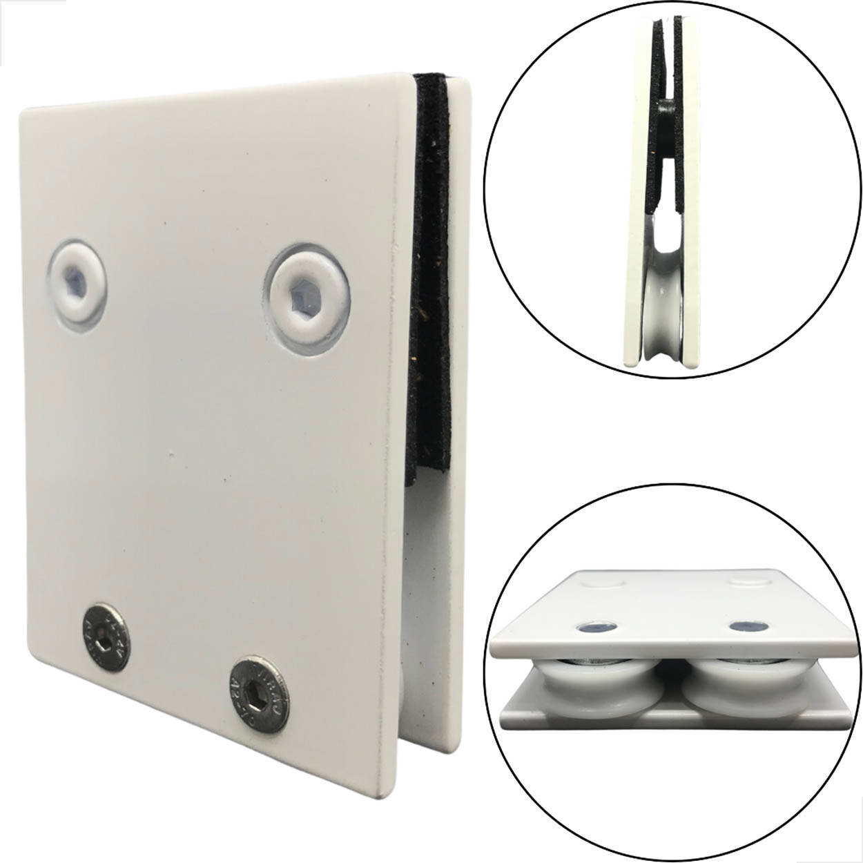 Carrinho Duplo P/ Trilho Invertido Concava 1126Dcp Branco