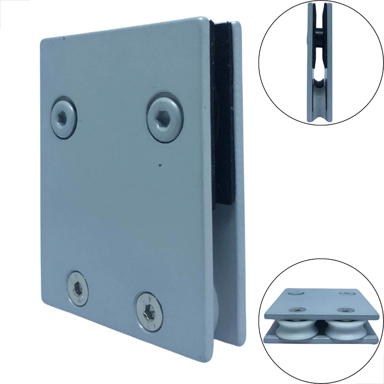 Carrinho Duplo P/ Trilho Invertido Concava 1126Dcp Fosco