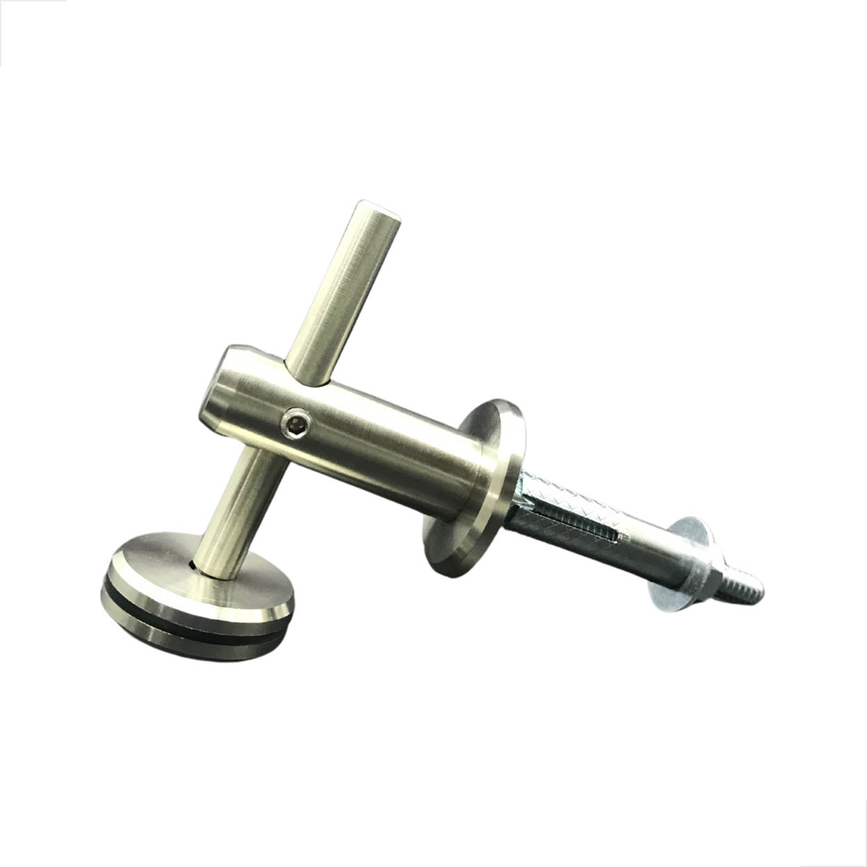 Conector Aço Inox 90º Vidro Alvenaria Guarda Corpo Polido