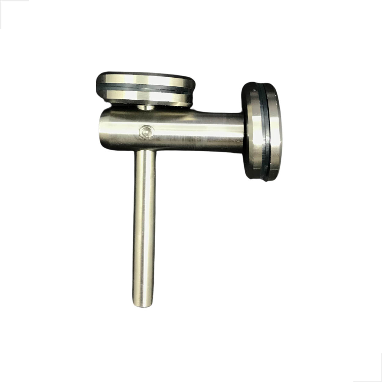 Conector Aço Inox Vidro Vidro 90º Interno Polido Glassinox