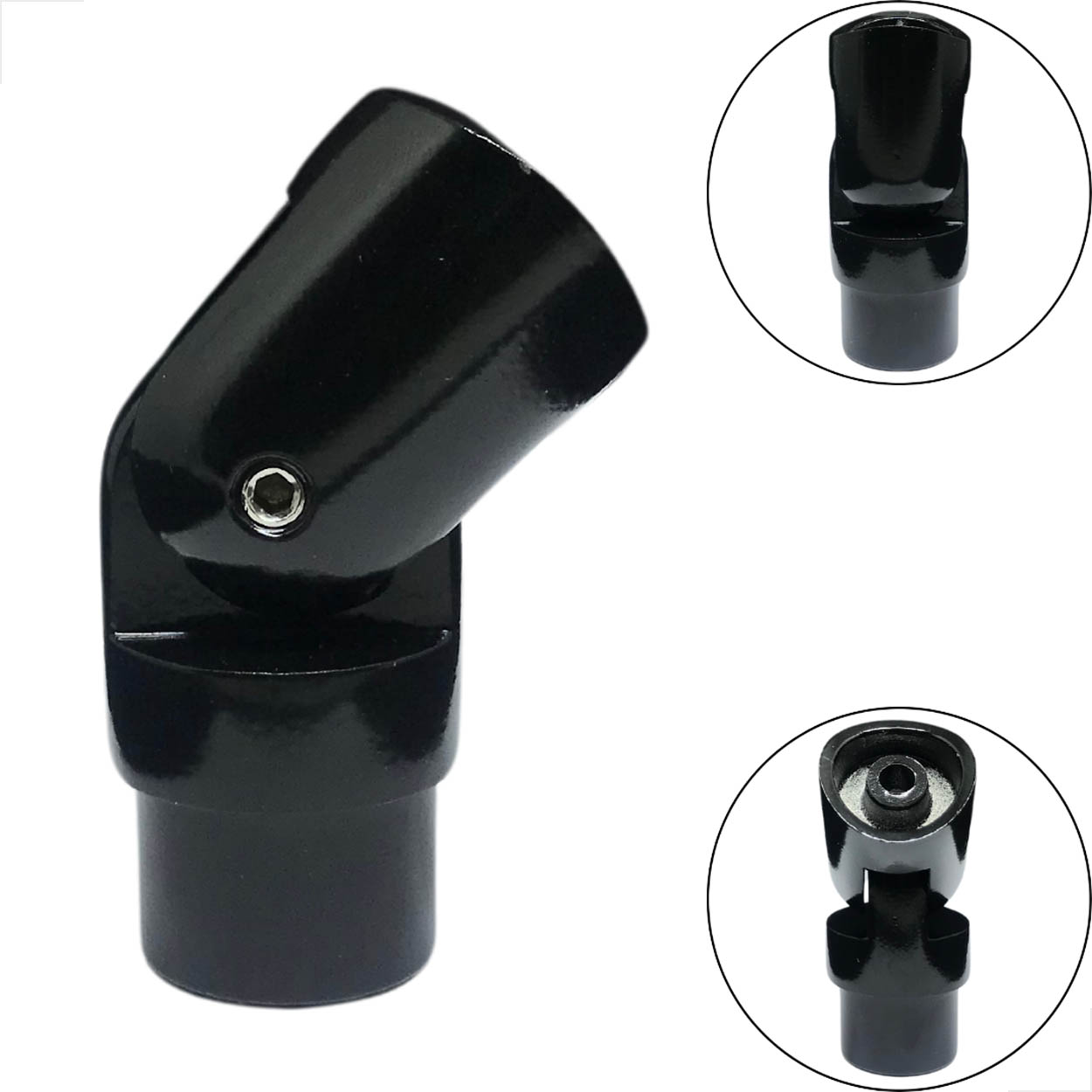 Conexão Angular AG01 Guarda Corpo Corrimão 1 Pol - Preto