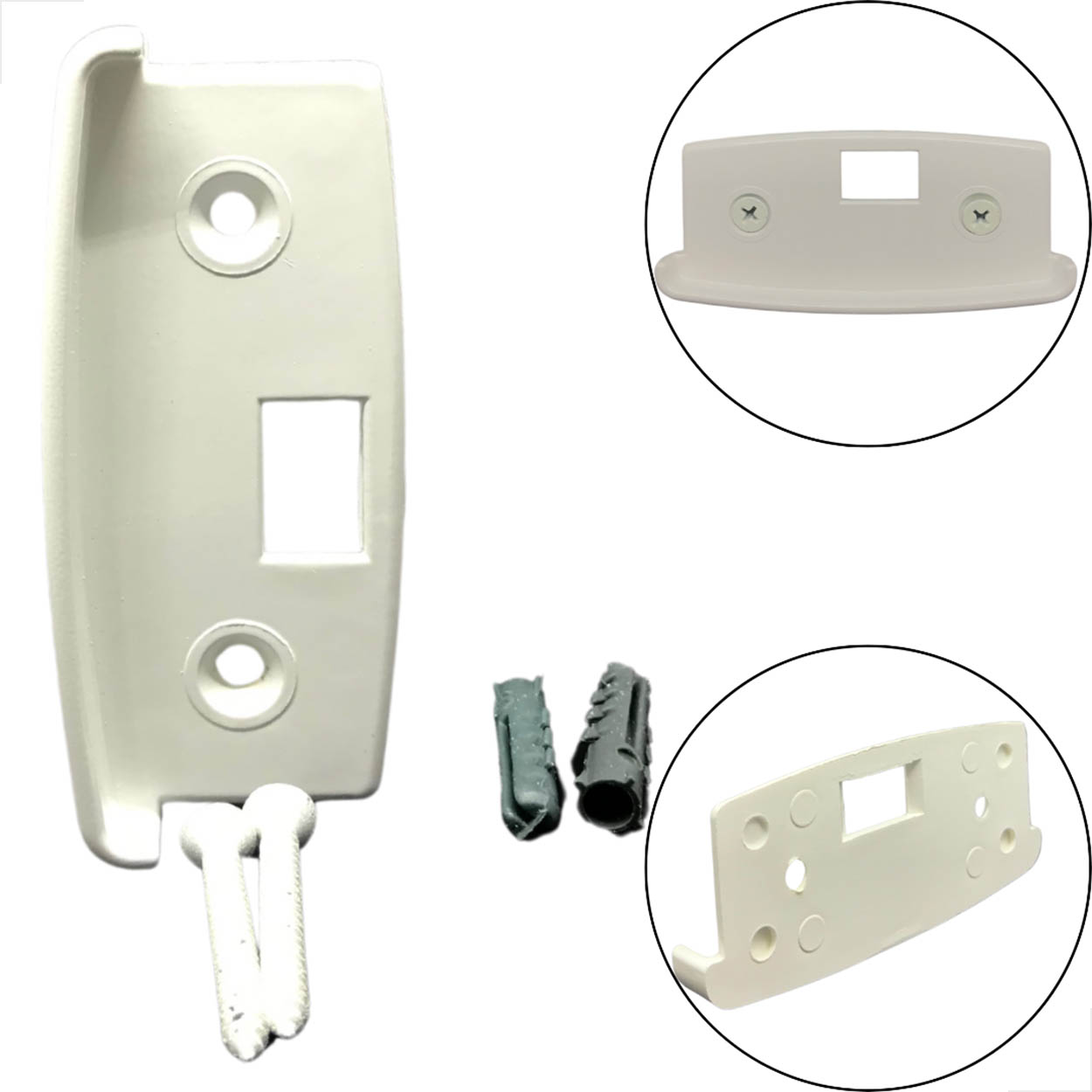 Contra Fechadura Alvenaria P/Porta De Correr 3206Mini Branco