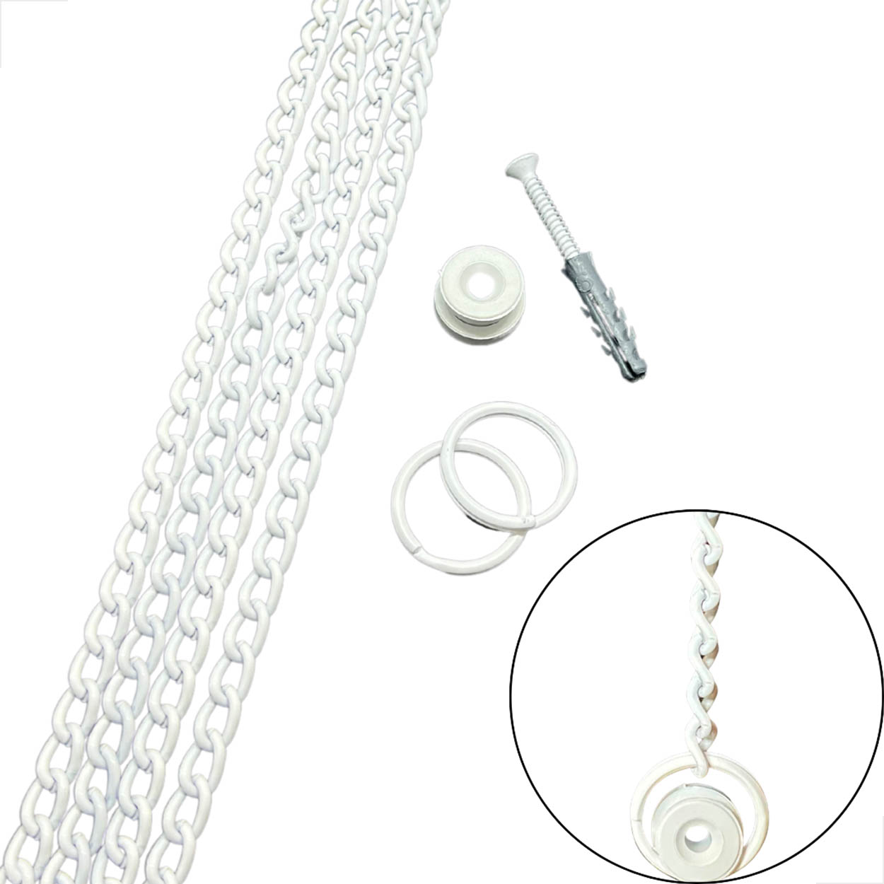Corrente Argola Calota Para Janela Basculante - Branco