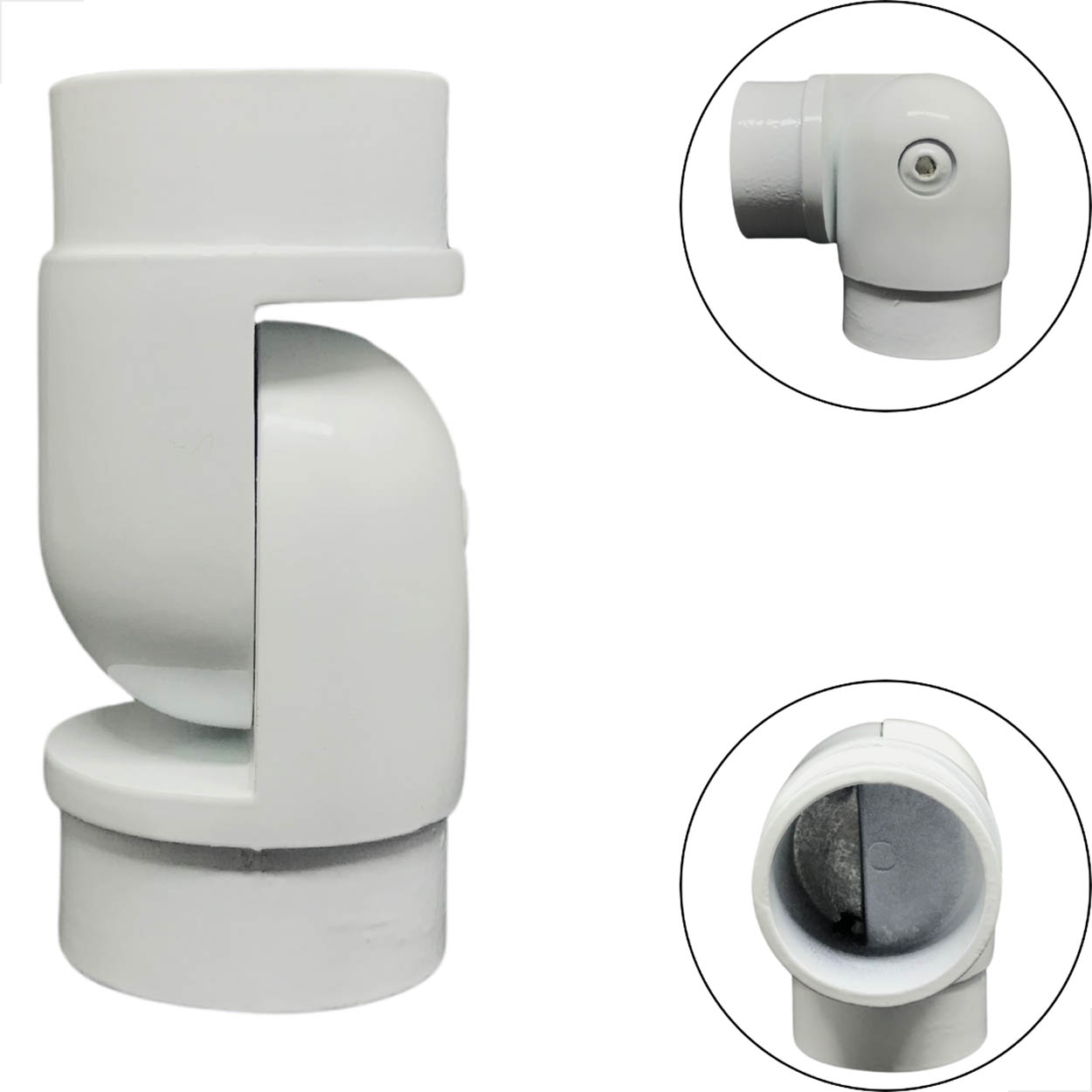 Cotovelo Articulado Tubo De 2 Corrimão Guarda Corpo Branco