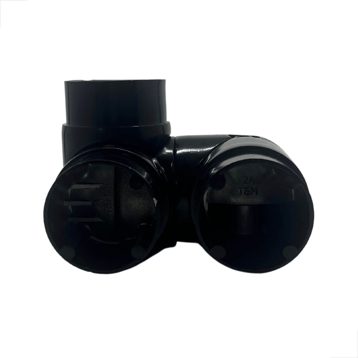 Cotovelo Duplo CD02 Articulado 2 Pol Guarda Corpo - Preto