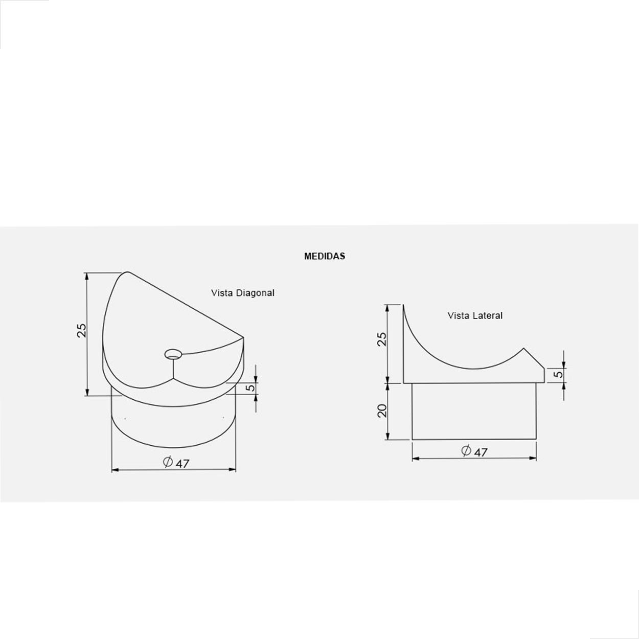Cotovelo Fixo CX02 Para Corrimão 2 Polegadas - Branco