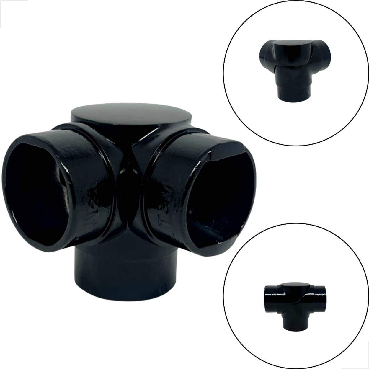 Cotovelo Triplo Articulado Tubo 2 Pol Aluminio - Preto