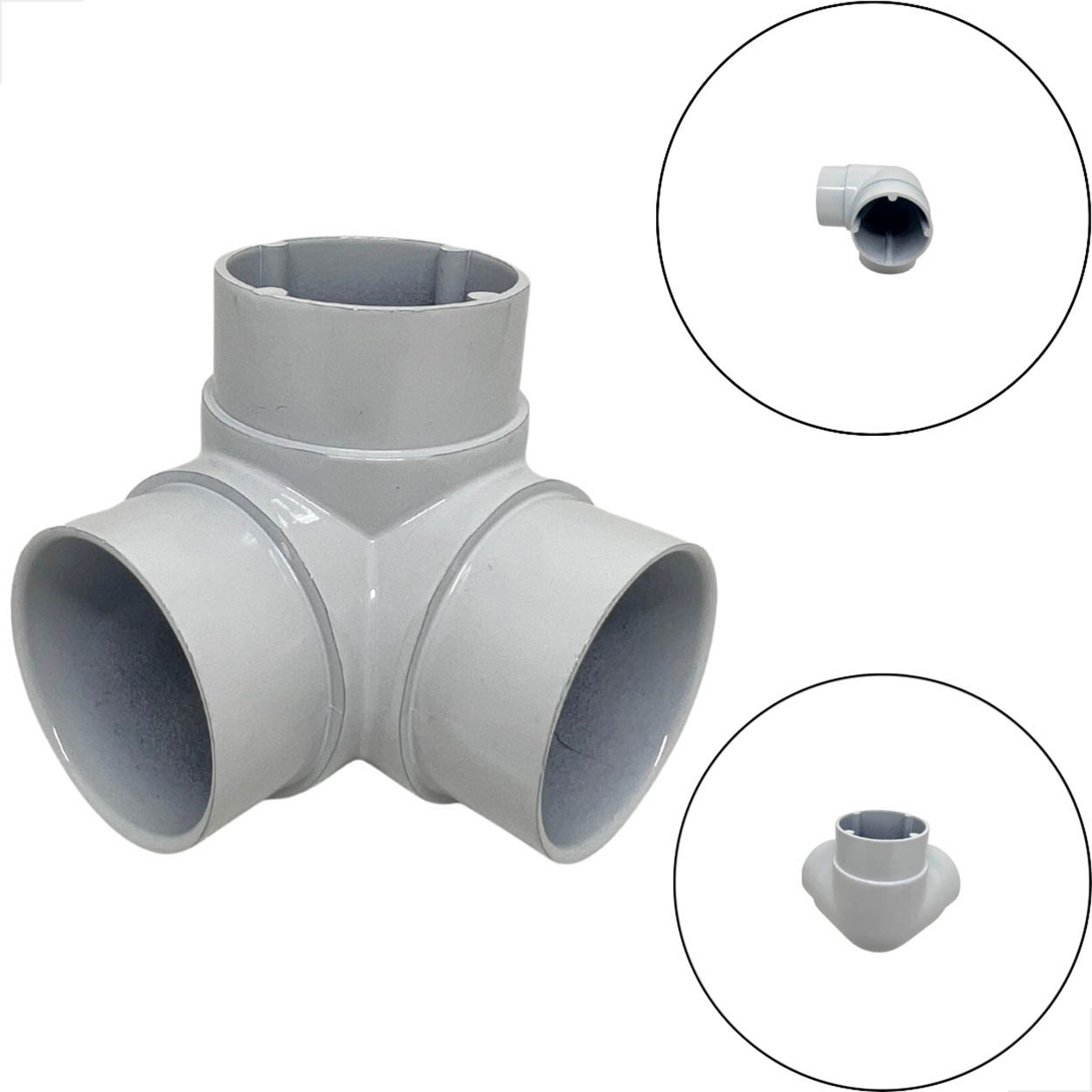 Cotovelo Triplo Fixo Aluminio 2 Pol Guarda Corpo Corrimão