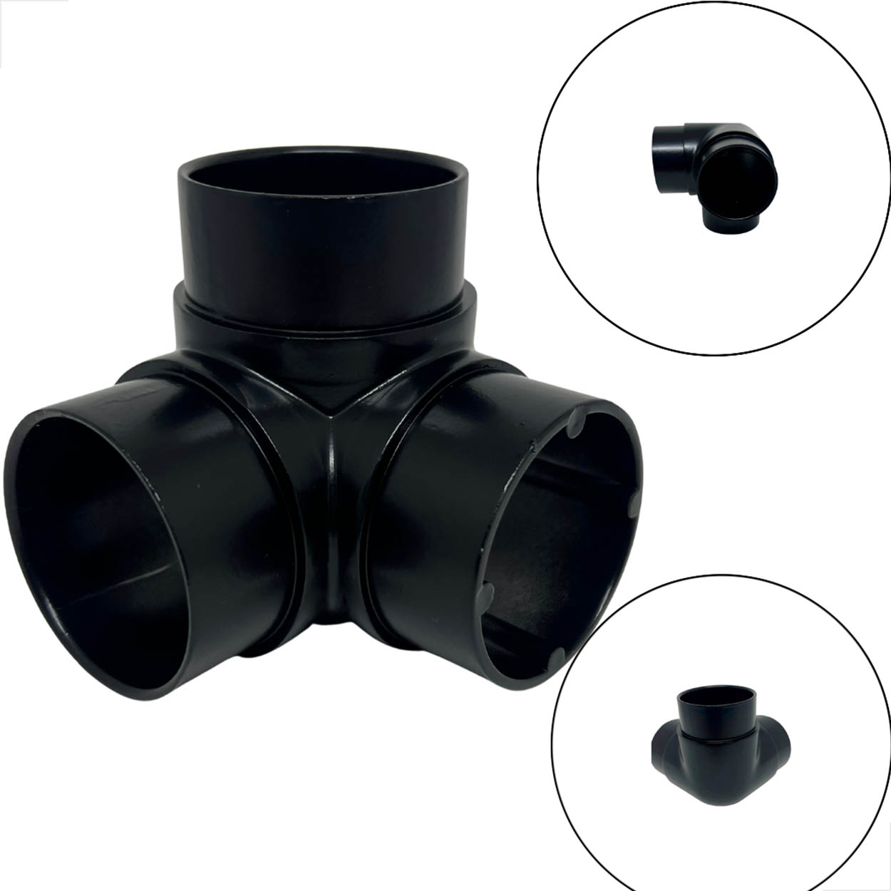 Cotovelo Tripo Fixo Aluminio 2 Pol Guarda Corpo Corrimão