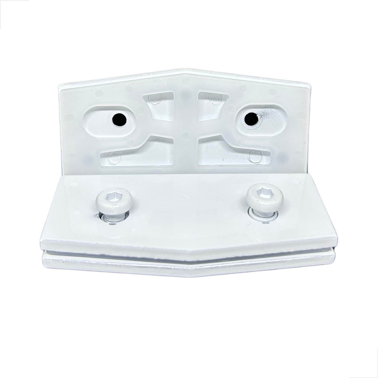 Dobradiça Batente Para Vidro Alvenaria 1118 Zamak Branco