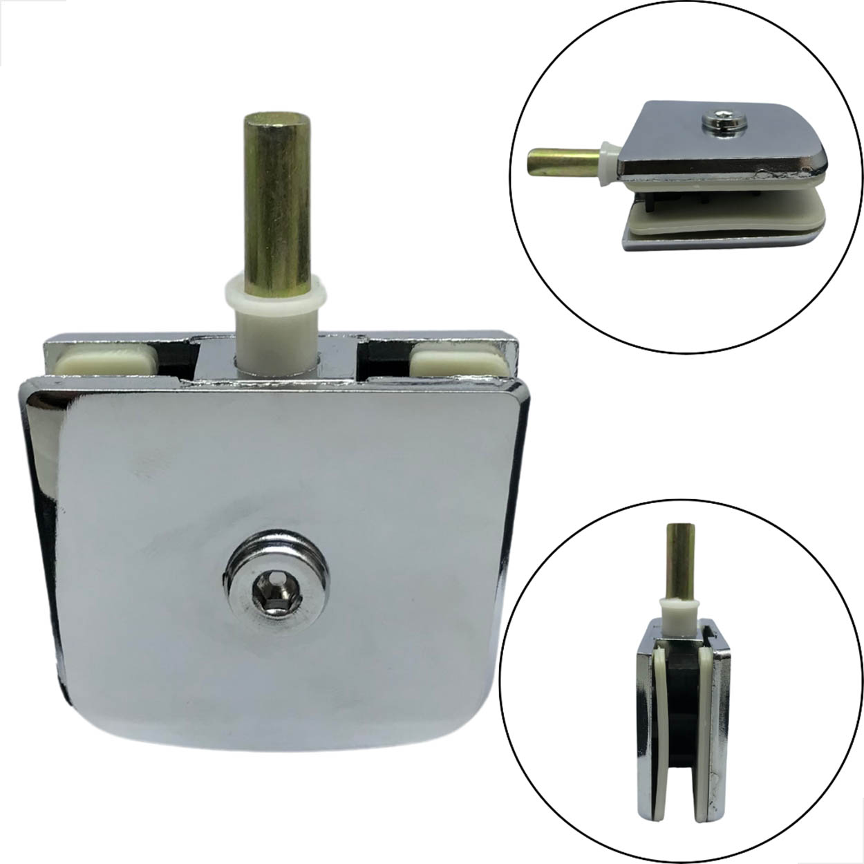 Dobradiça Horizontal Para Vidro Basculante Cromado 1123