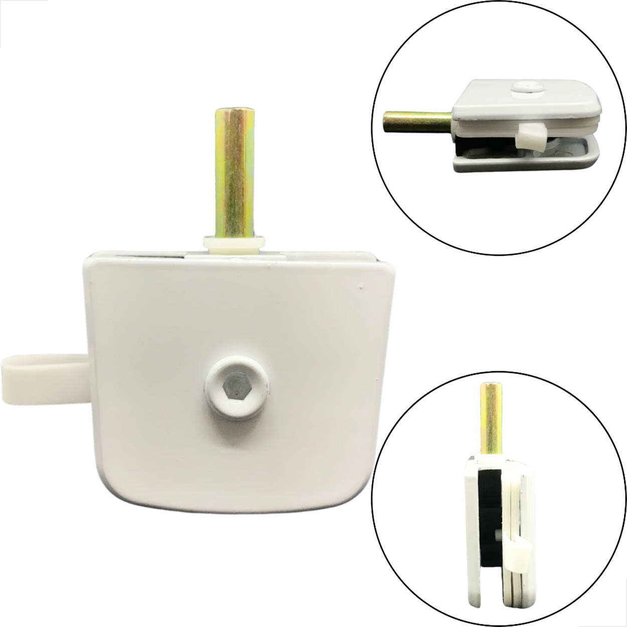 Dobradiça Horizontal Para Vidros Basculante Branco 1123
