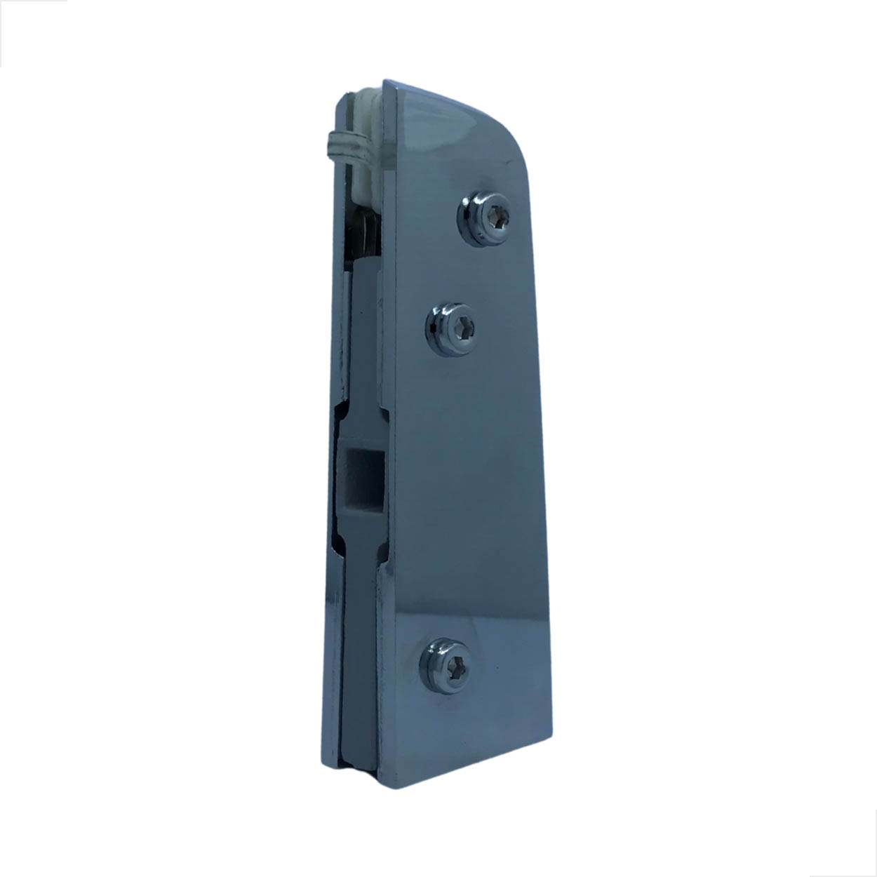 Dobradiça Inferior 1103 Porta Vidro Pivotante Metal Cromado