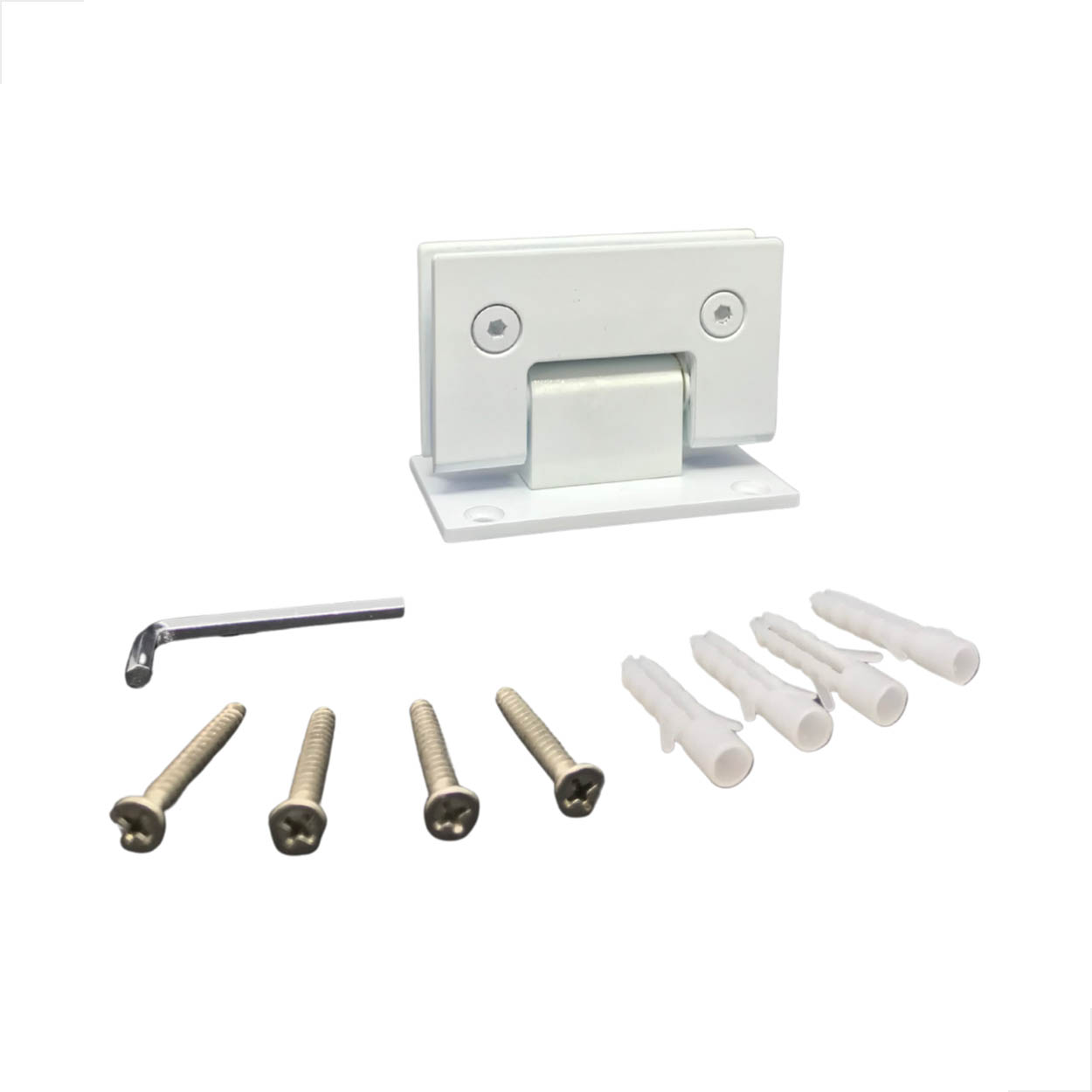 Dobradiça Inox GV48 Vidro/Alv Porta Box De Vidro 1012 Branco