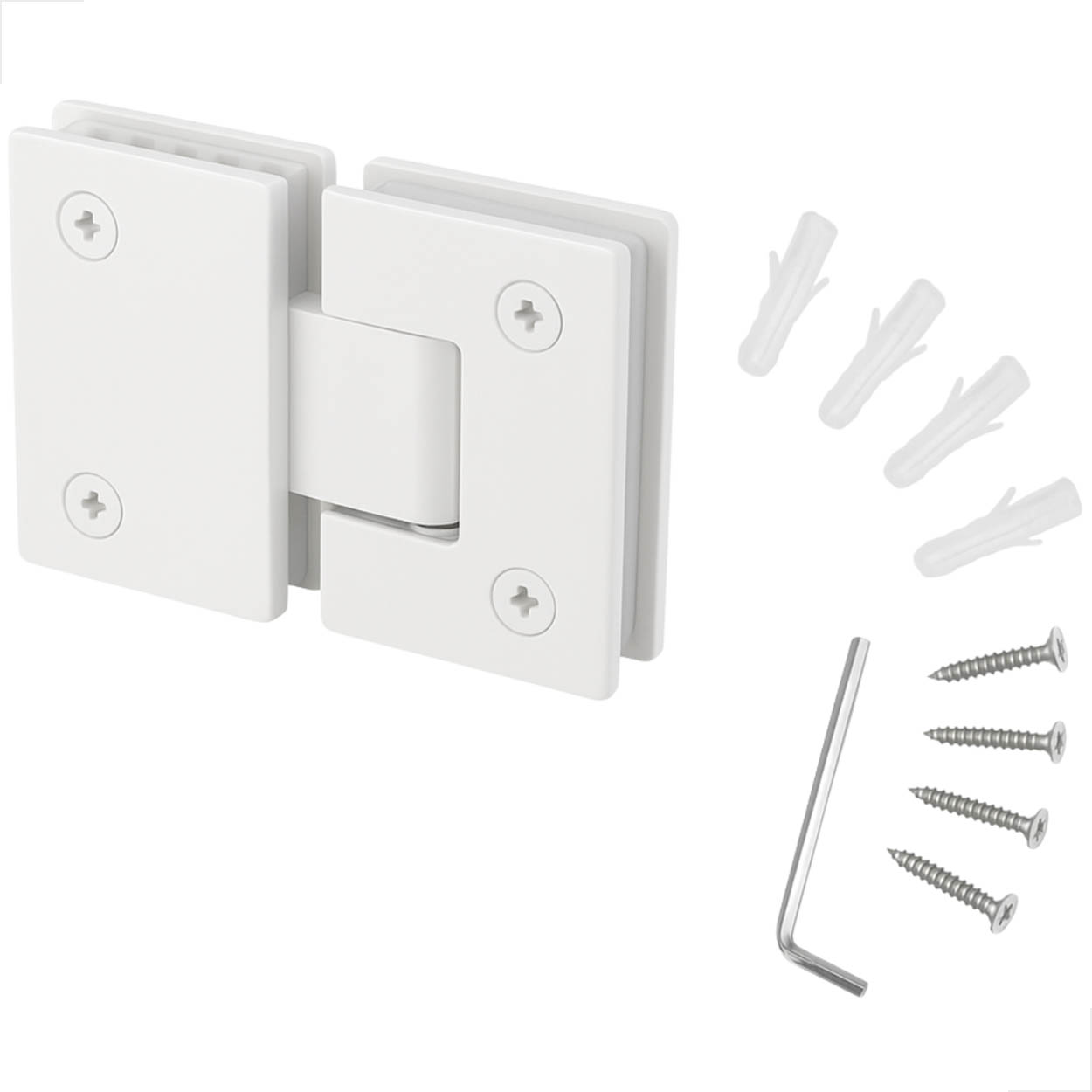 Dobradiça Inox GV48 Vidro/Vidro Porta Box de Vidro Branco