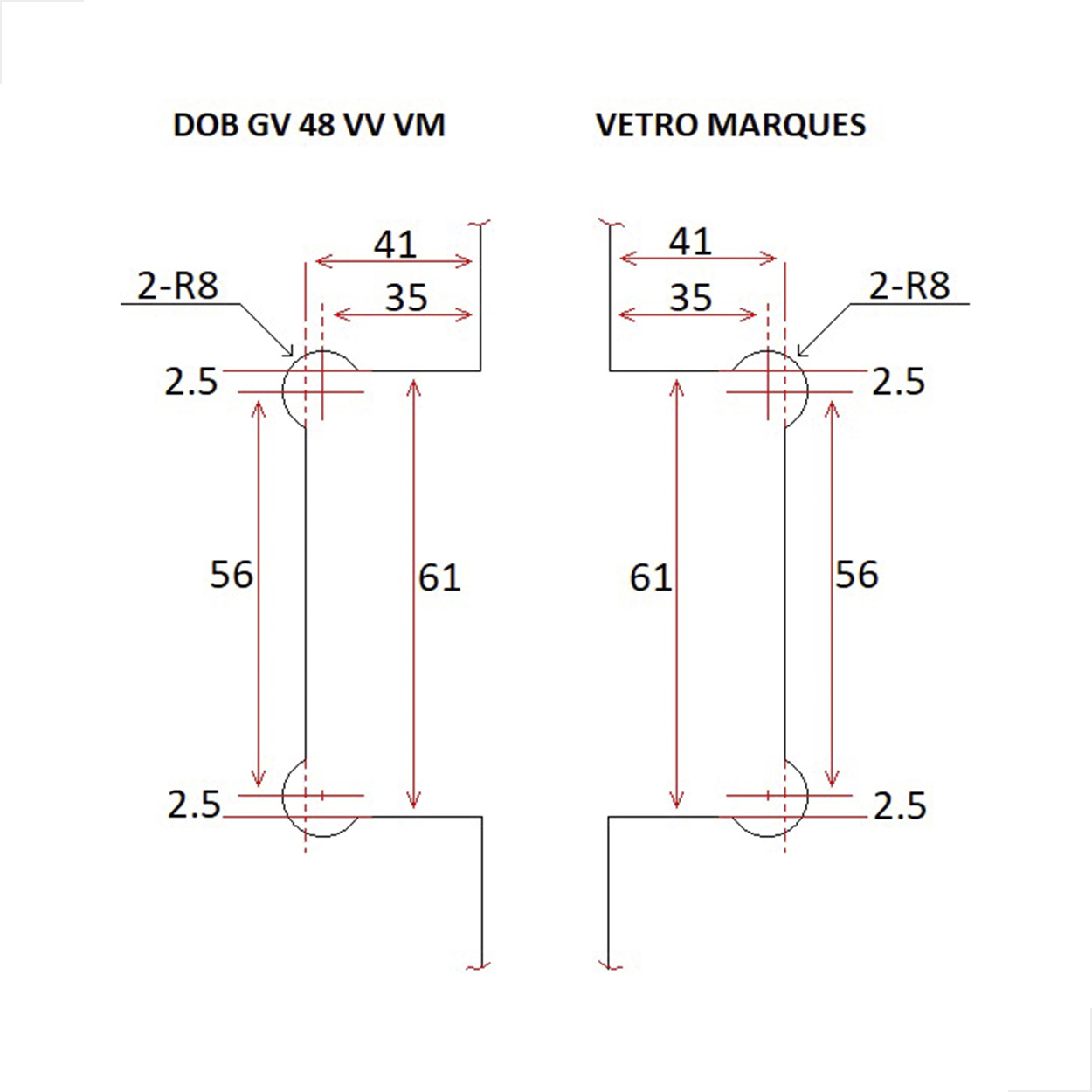 Dobradiça Inox GV48 Vidro/Vidro Porta Box de Vidro Polido