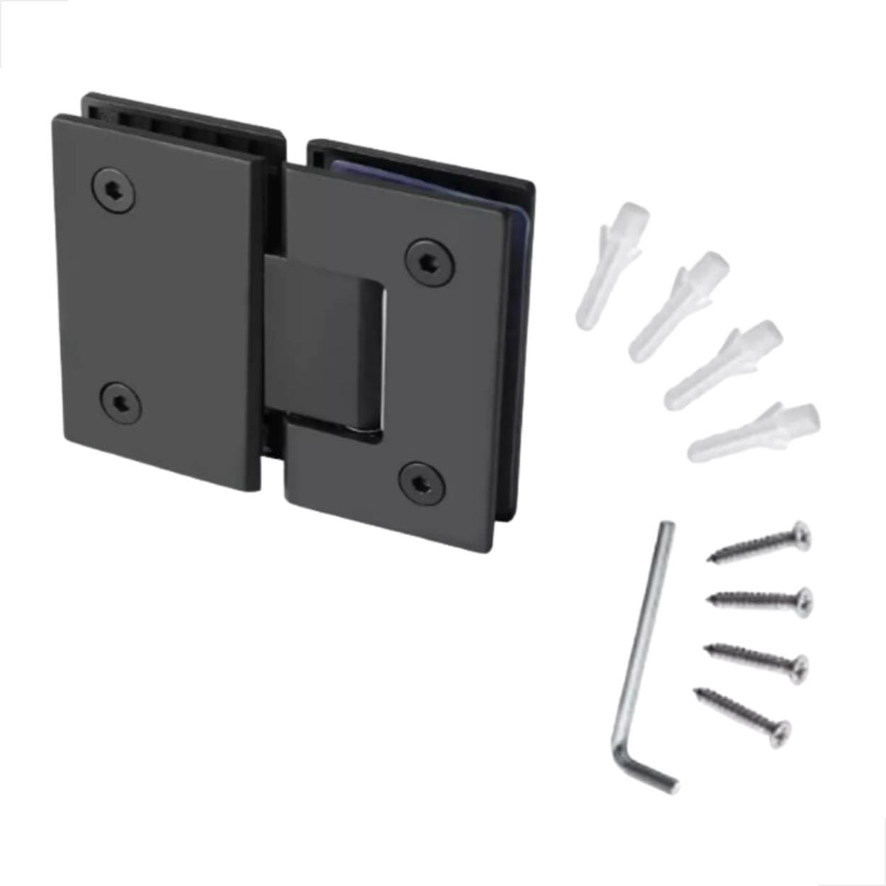 Dobradiça Inox GV48 Vidro/Vidro Porta Box de Vidro Preto