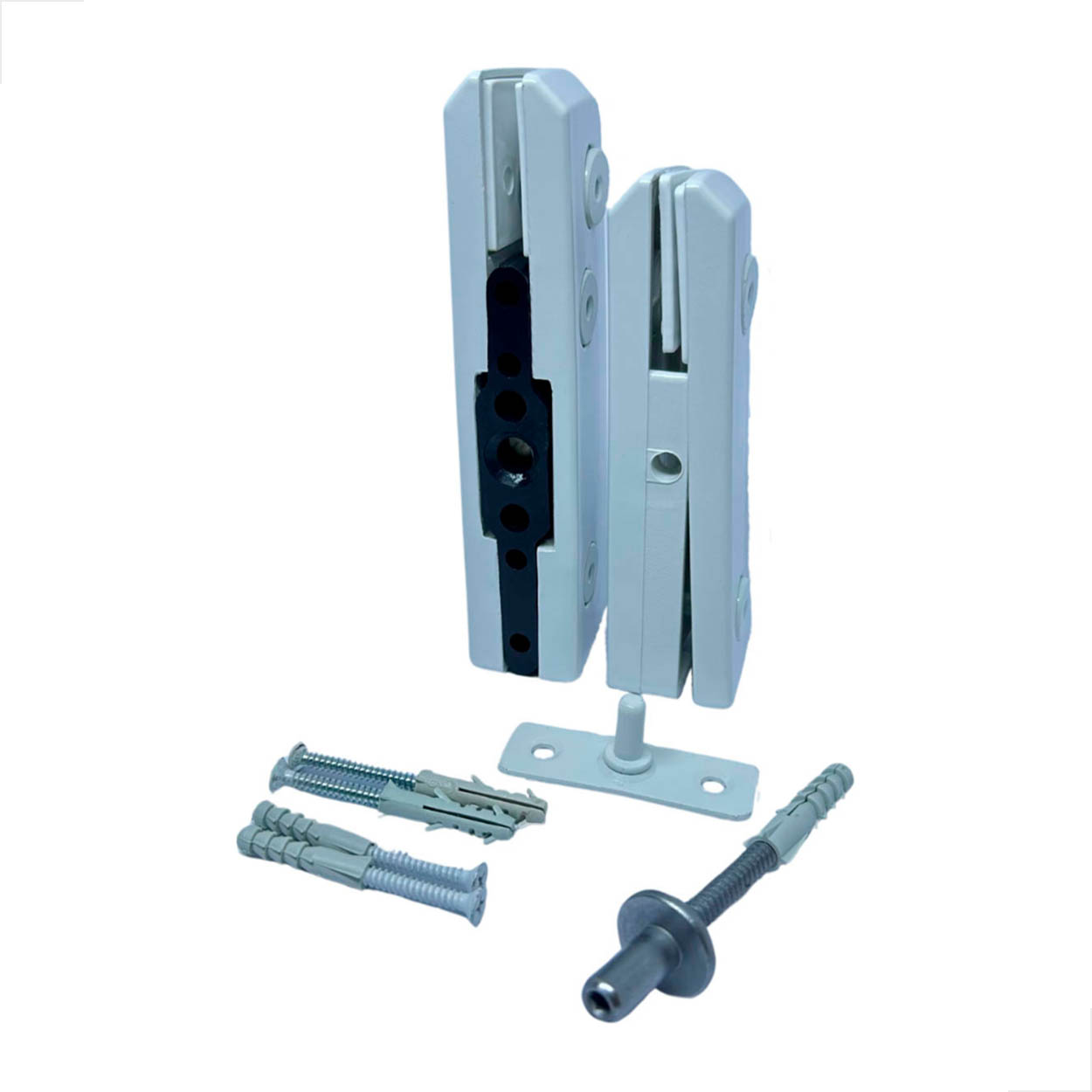 Dobradiças Inferior Superior e Buchas Porta Pivotante Branco