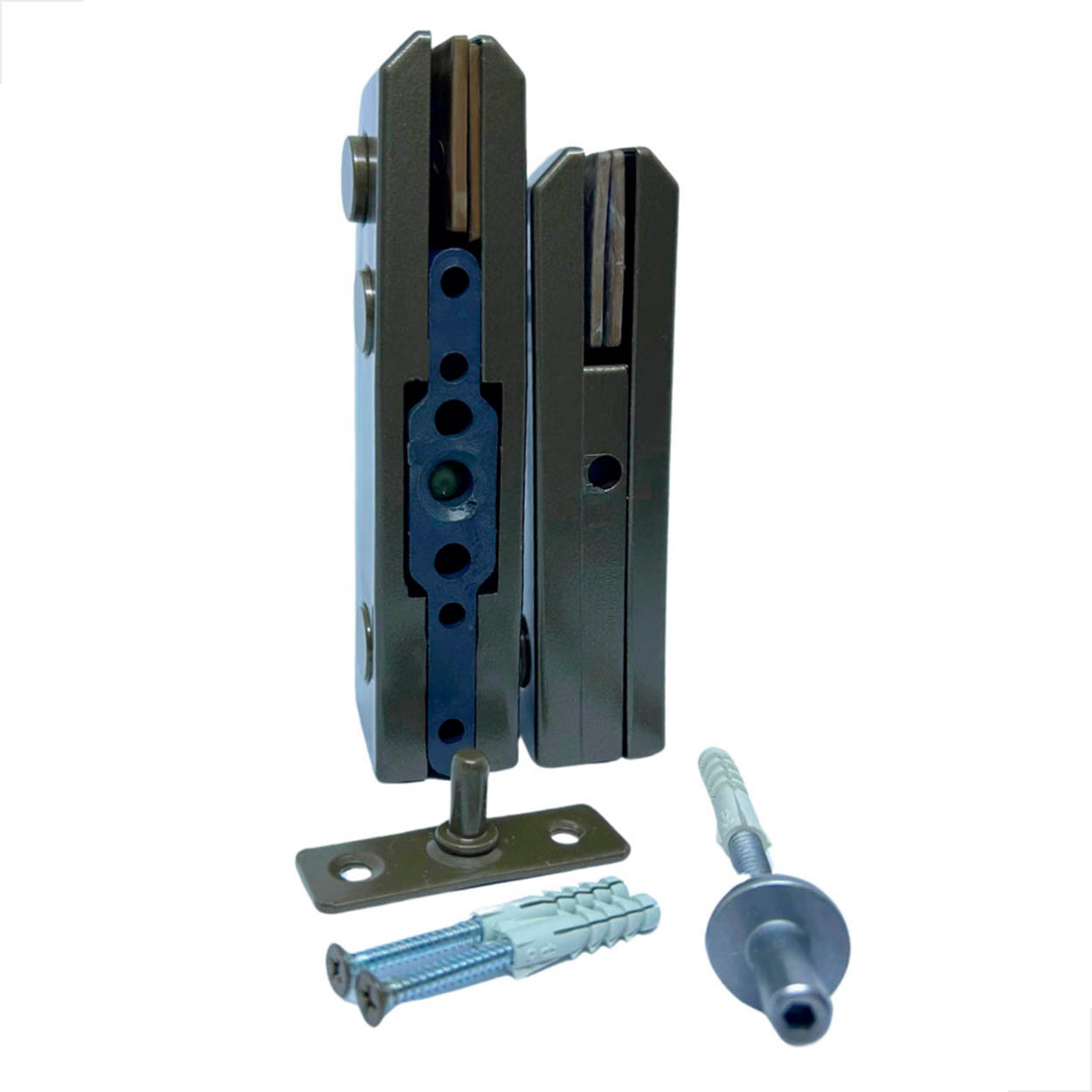 Dobradiças Inferior Superior e Buchas Porta Pivotante Bronze
