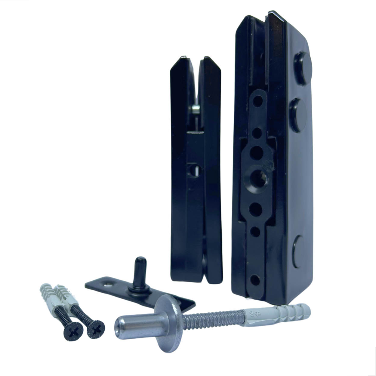 Dobradiças Inferior Superior e Buchas Porta Pivotante Preto