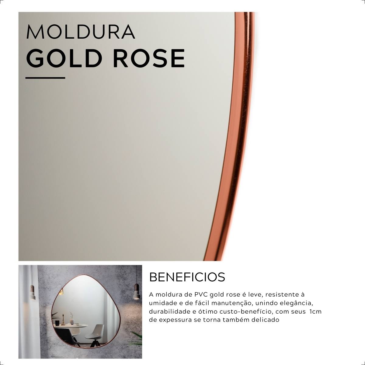 Espelho Organico Flora Com Moldura 920 x 970 Rose