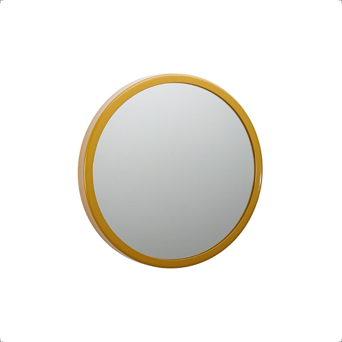 Espelho Redondo Com Moldura Aro Decorativo 30cm Dourado Gold