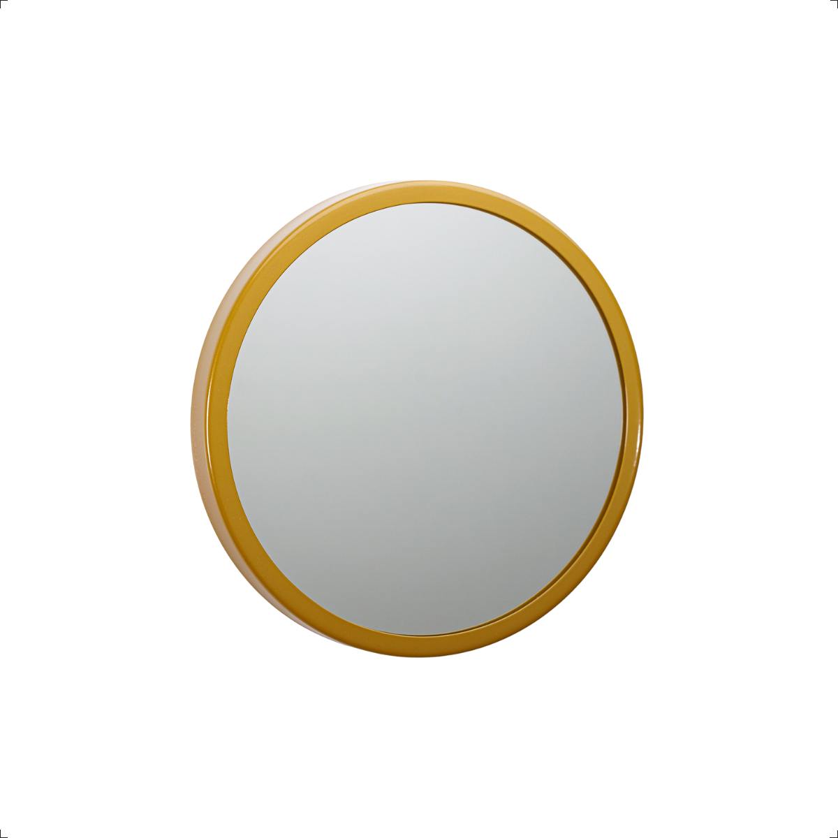 Espelho Redondo Com Moldura Aro Decorativo 50cm Dourado Gold