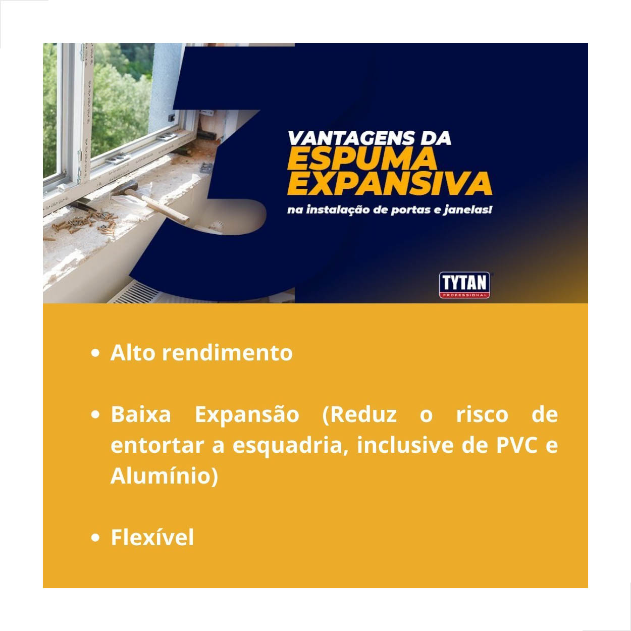 Espuma Expansiva Tytan Portas E Janelas 770g 750ml Kit 3 Un