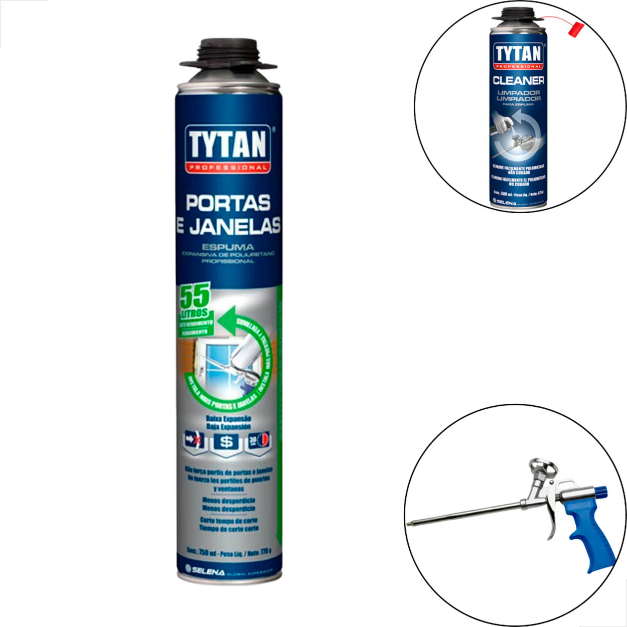 Espuma Tytan Portas Janelas + Aplicador + Limpador 1 Unidade