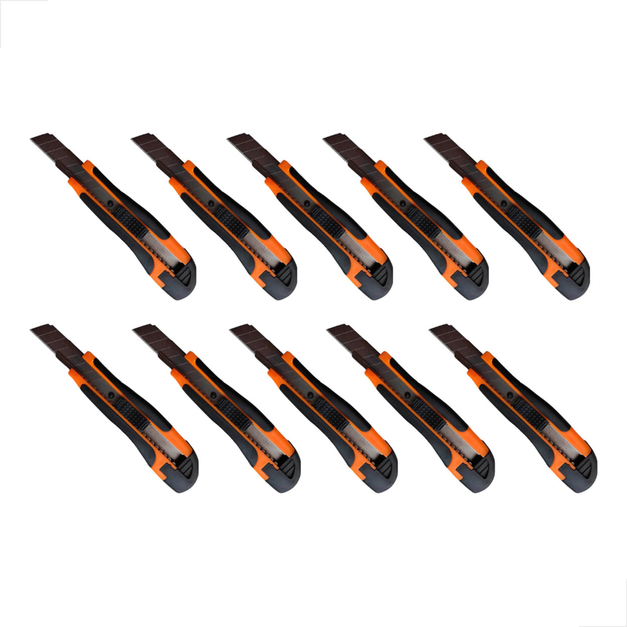 Estilete 18mm Starfer Cabo Emborrachado Com 10 Unidades