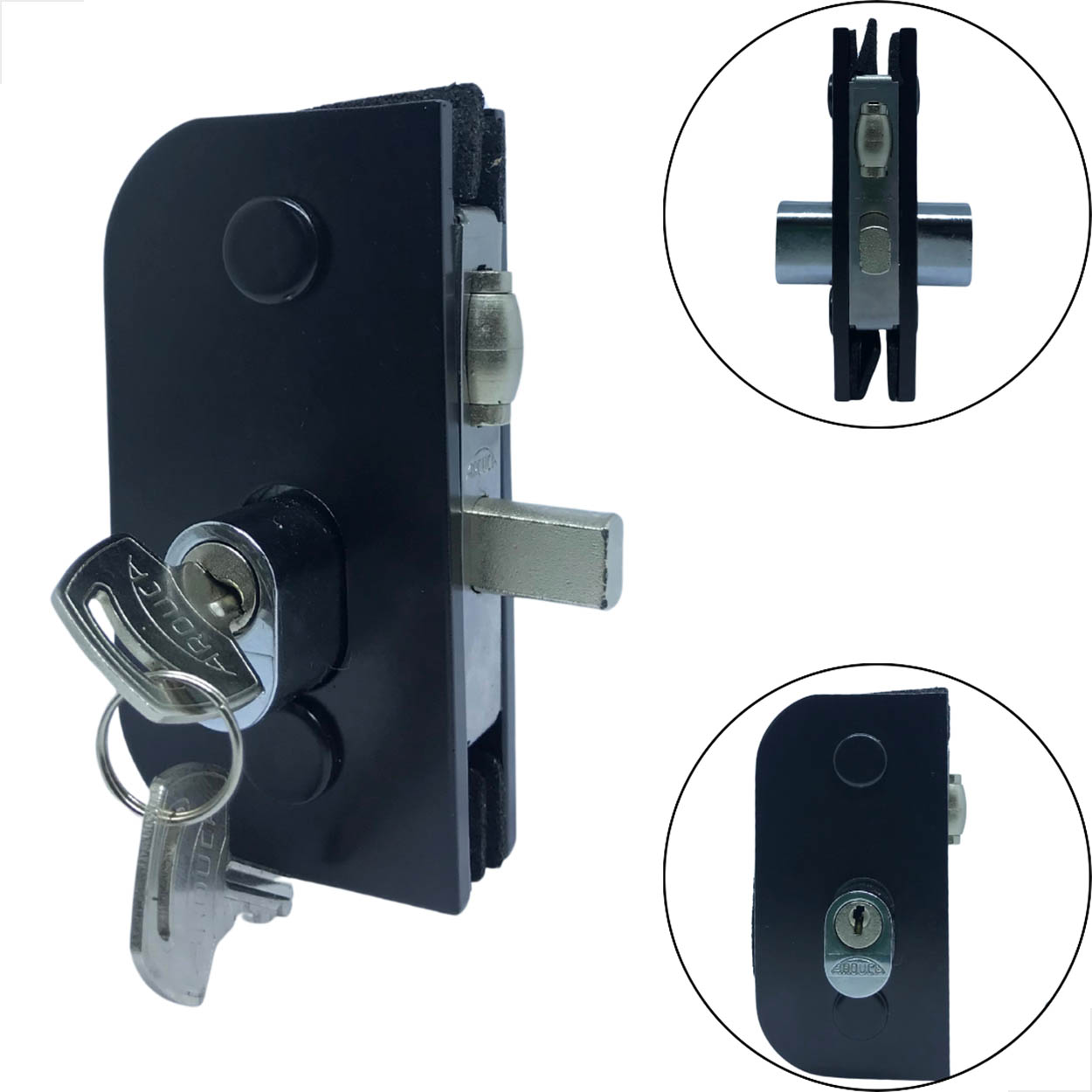 Fechadura 1520 Central Trinco Rolete Para Porta Abrir Preto