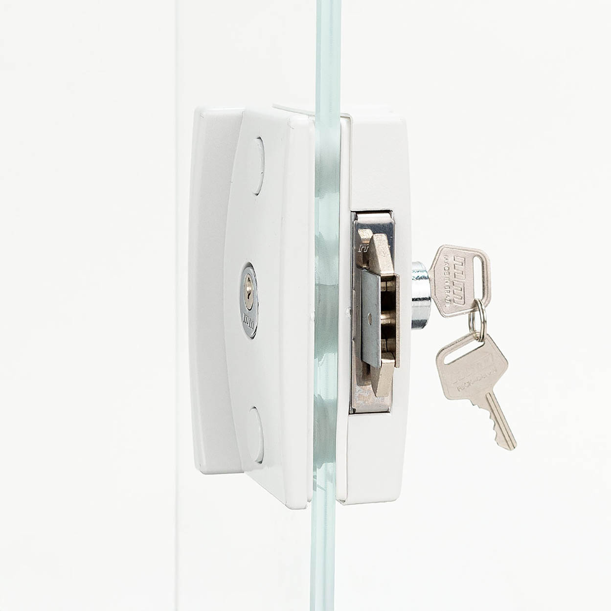 Fechadura Blindex Porta Vidro Correr 3530 Va Completa Branco