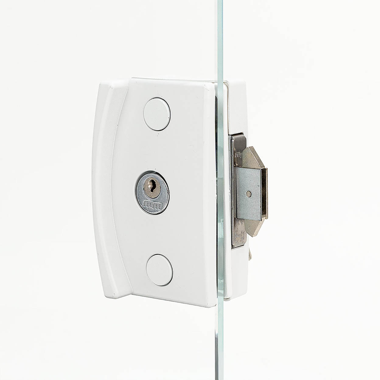 Fechadura Blindex Porta Vidro Correr 3530 Va Completa Branco