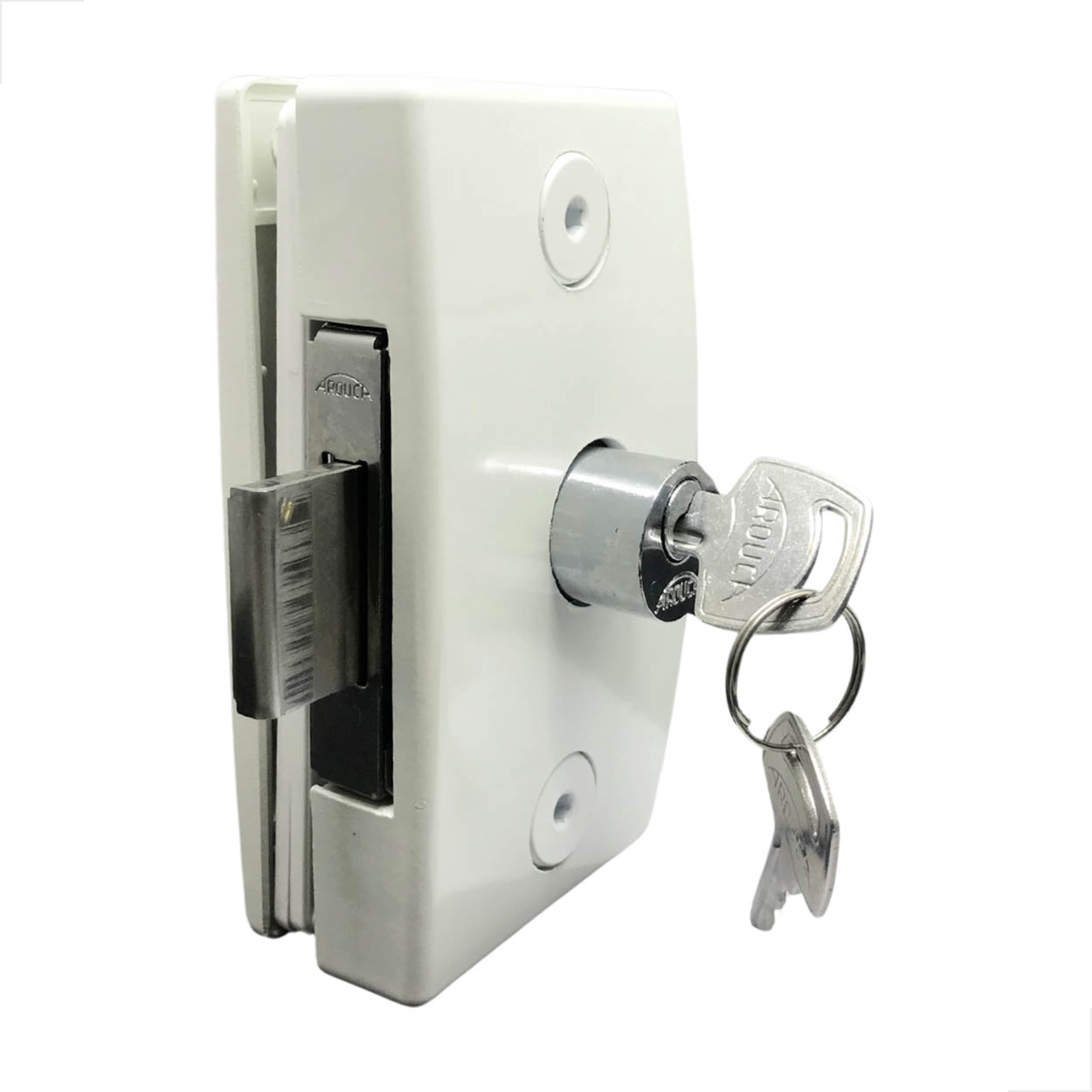 Fechadura Central Para Porta De Vidro De Abrir 3210 Branco