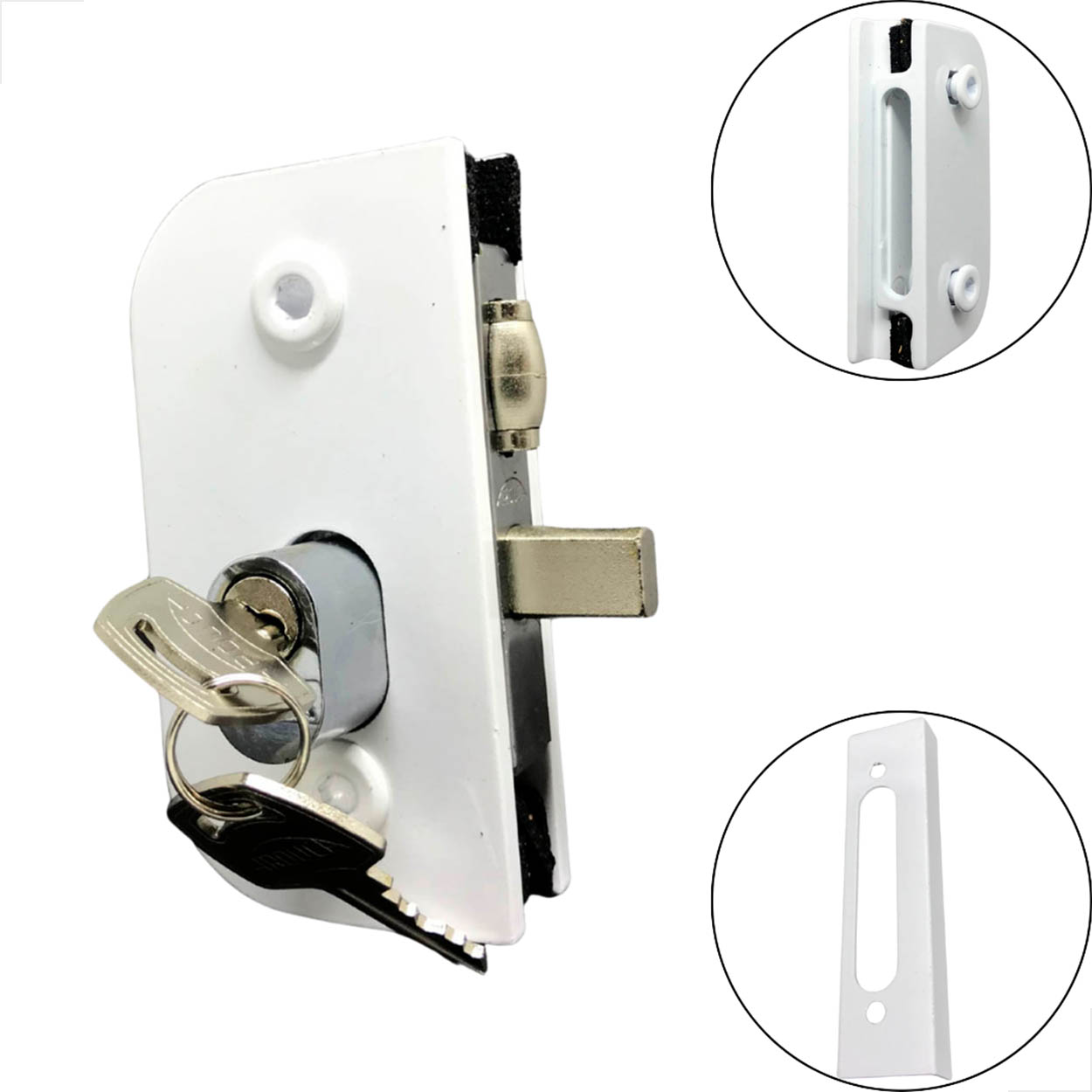 Fechadura P/ Porta e Espelho Trinco Rolete Branco