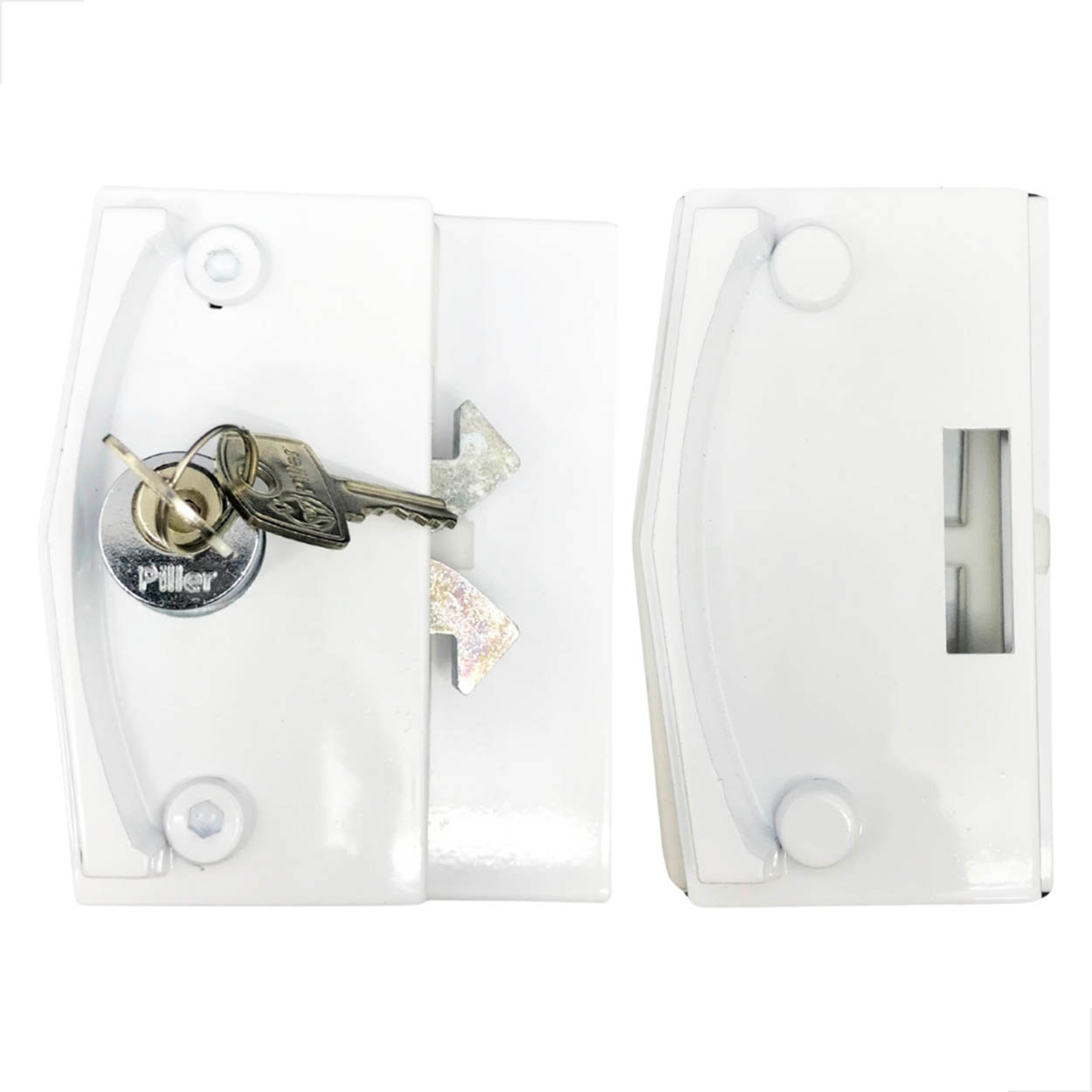 Fechadura Porta Correr 90º e Contra Fechadura 90º Branco