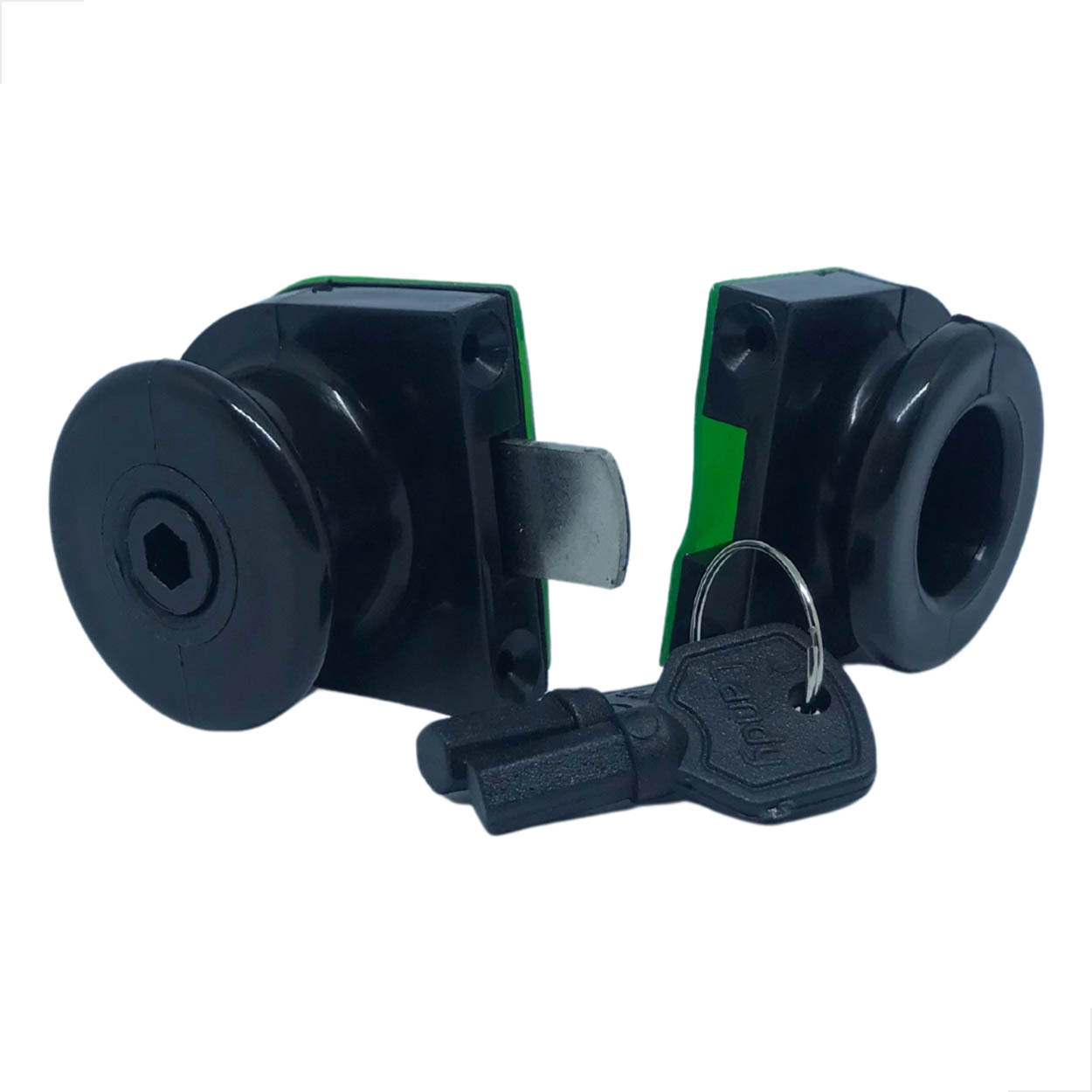 Fechadura Pressão Fechamento Sacada Vidro/vidro 10mm Preto