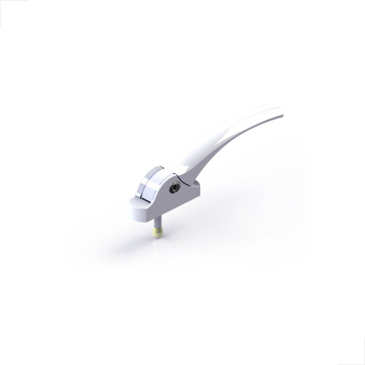 Fecho Maçaneta Injetado Com Chave Direita Pino 24mm Branco