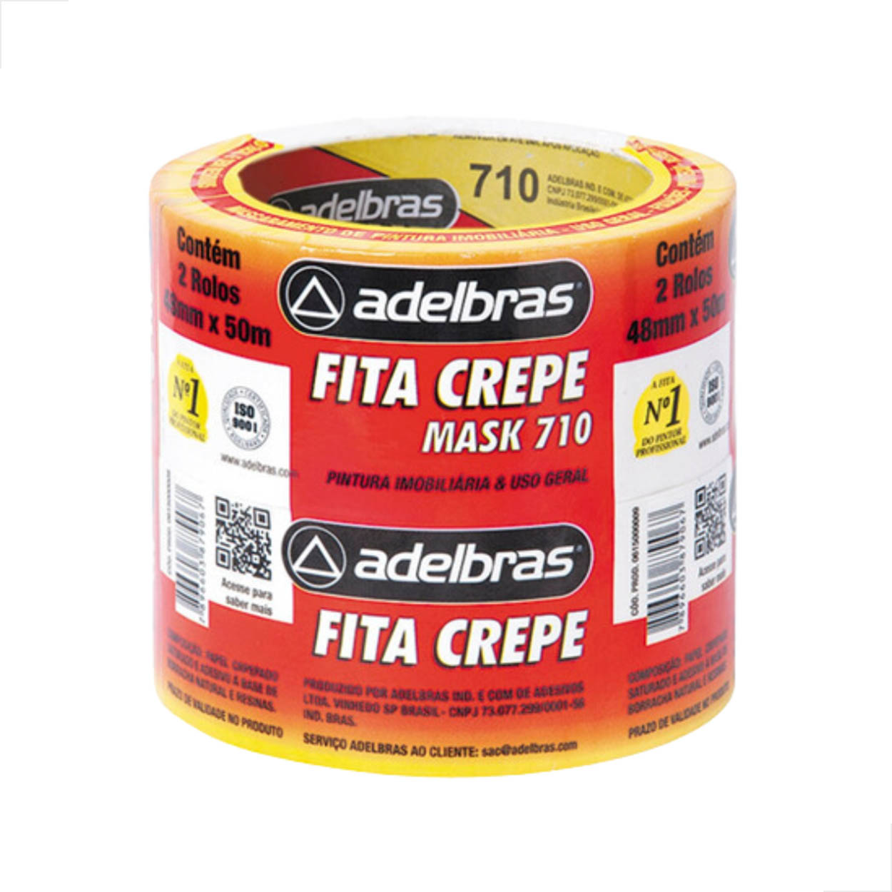 Fita Crepe 48x50 Aldelbras c/ 2 Rolos Para Pintura