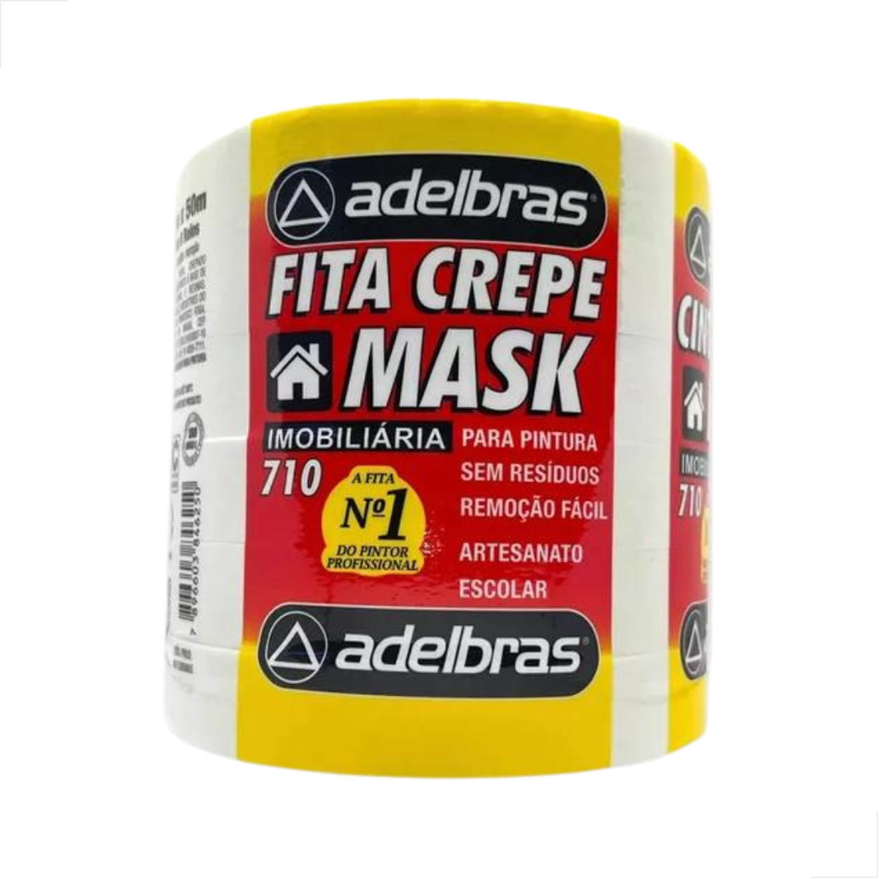 Fita Crepe Larga 18mm X 50M Adelbras C/ 6 Rolos P/ Pintura